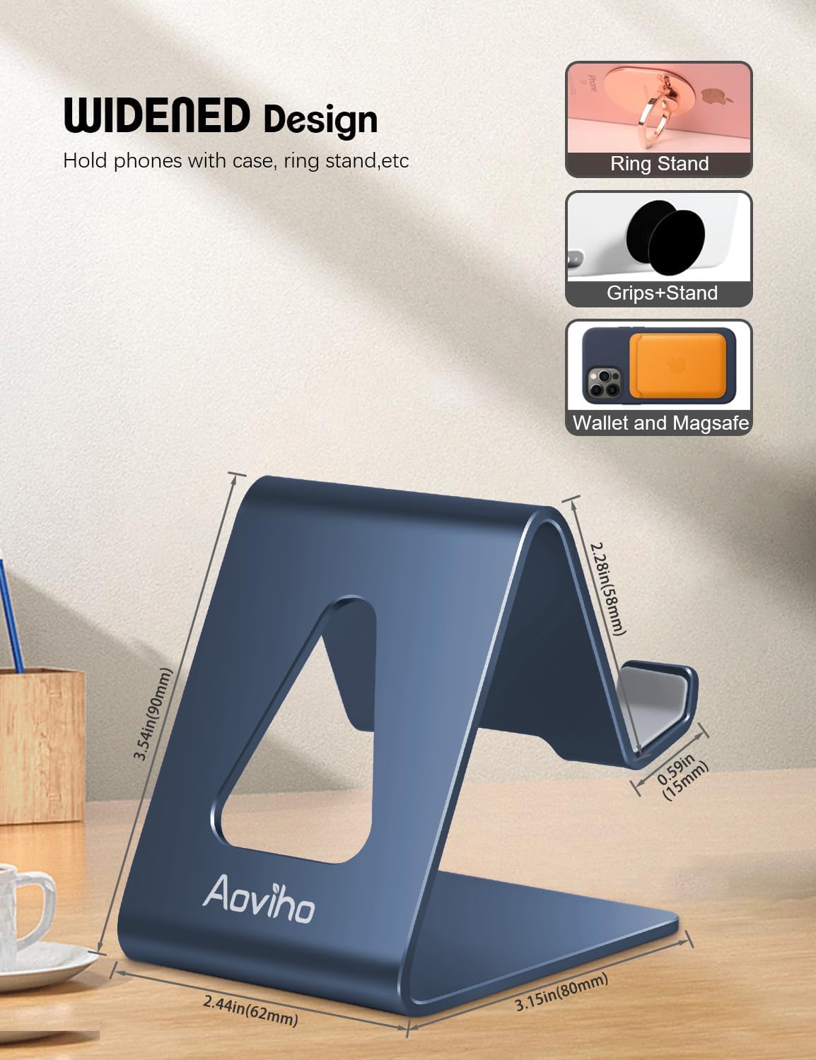 Aoviho 13 12 11 8 7 6 6s 5 5s Desk Cell Phone Stand Phone Holder - Aluminum Phone Cradle Dock for iPhone pro X Xs max