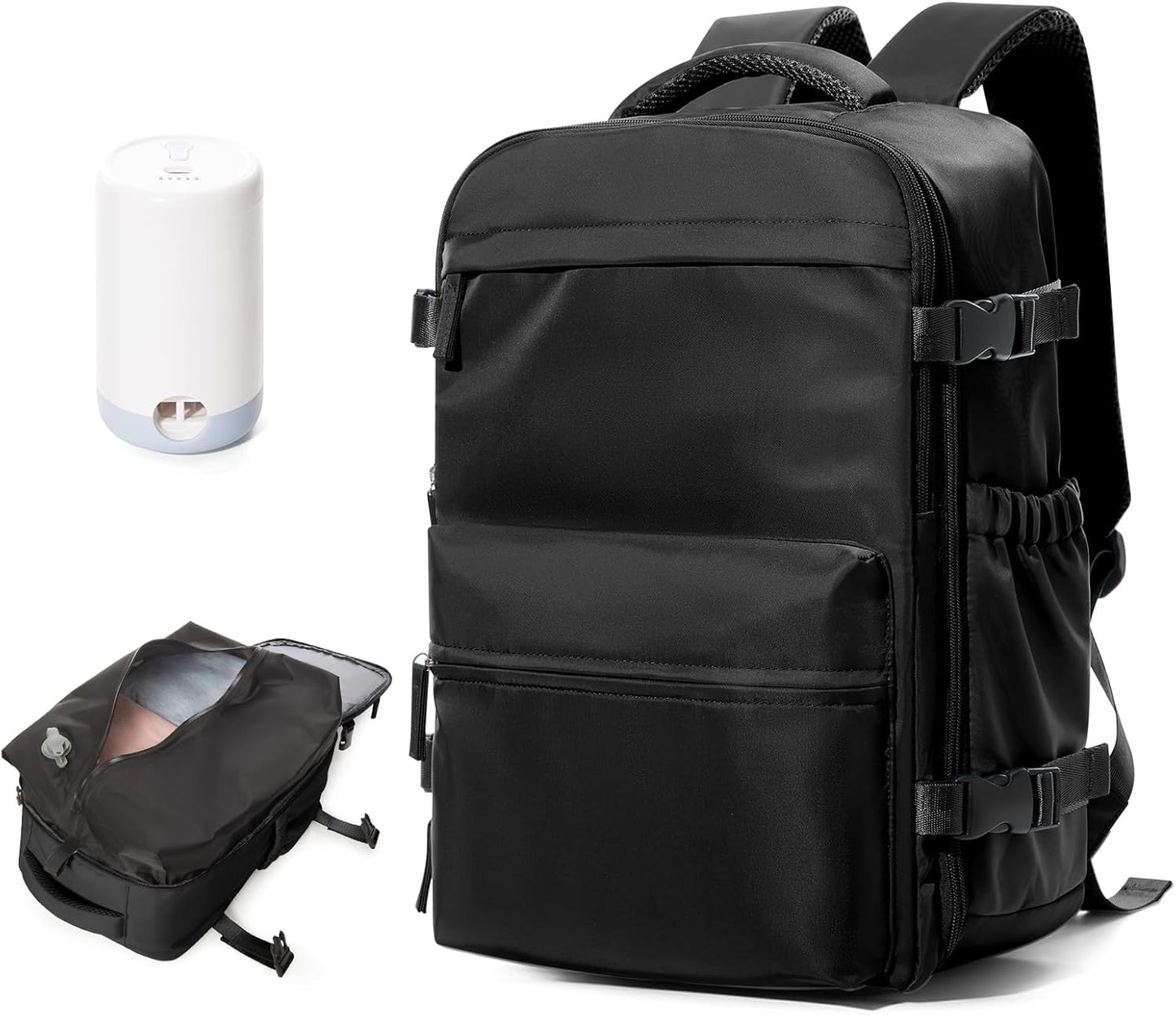 Backpack Backpacks 18x14x8 inches Daypack,Black BOXSAM Large Vacuum Travel with Pump for Women, Personal Item Carry on