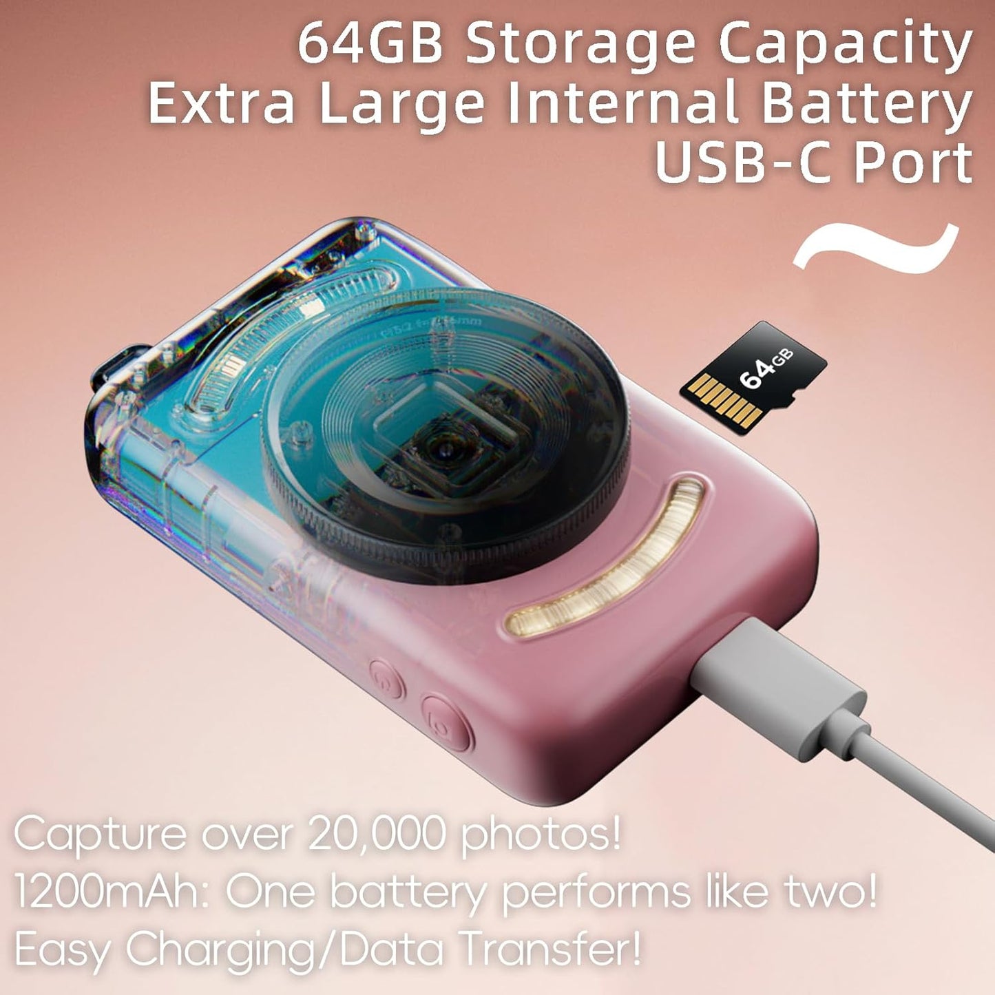 Vaktare Gud 2026 Cameras,64MP 64GB Card,16X Zoom,2.8" New Digital Digital Camera with Memory Real HD Screen,Anti