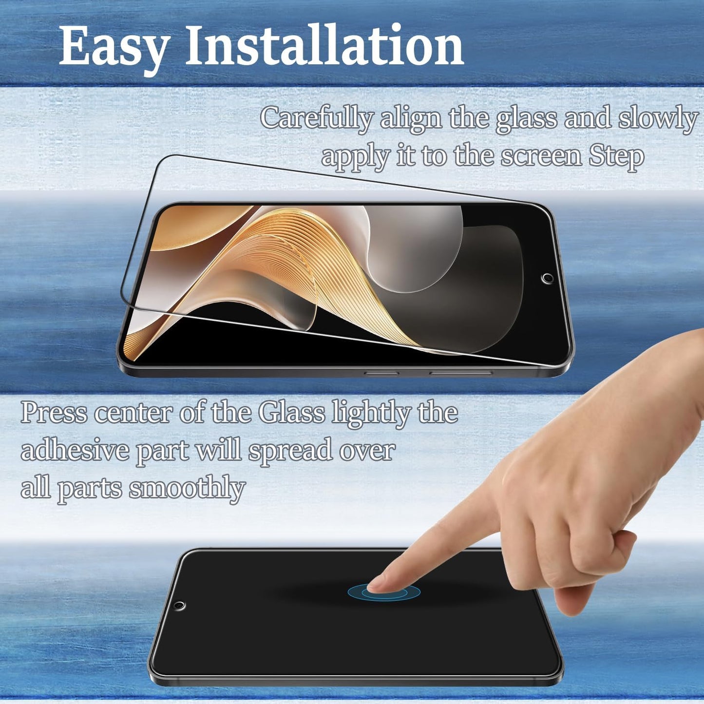 3 Pack S24 5G Pokolan Designed for Samsung Galaxy FE Tempered Glass Screen Protector, Fingerprint Unlocking, Bubble
