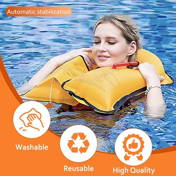 Automatic/Manual Inflatable Life Jacket| Inflatable PFD Kayak Vest Adult| Life Vest for Adults| Outdoor Water Sports| Supports up to 330 lbs|33g of Carbon Dioxide Cylinder
