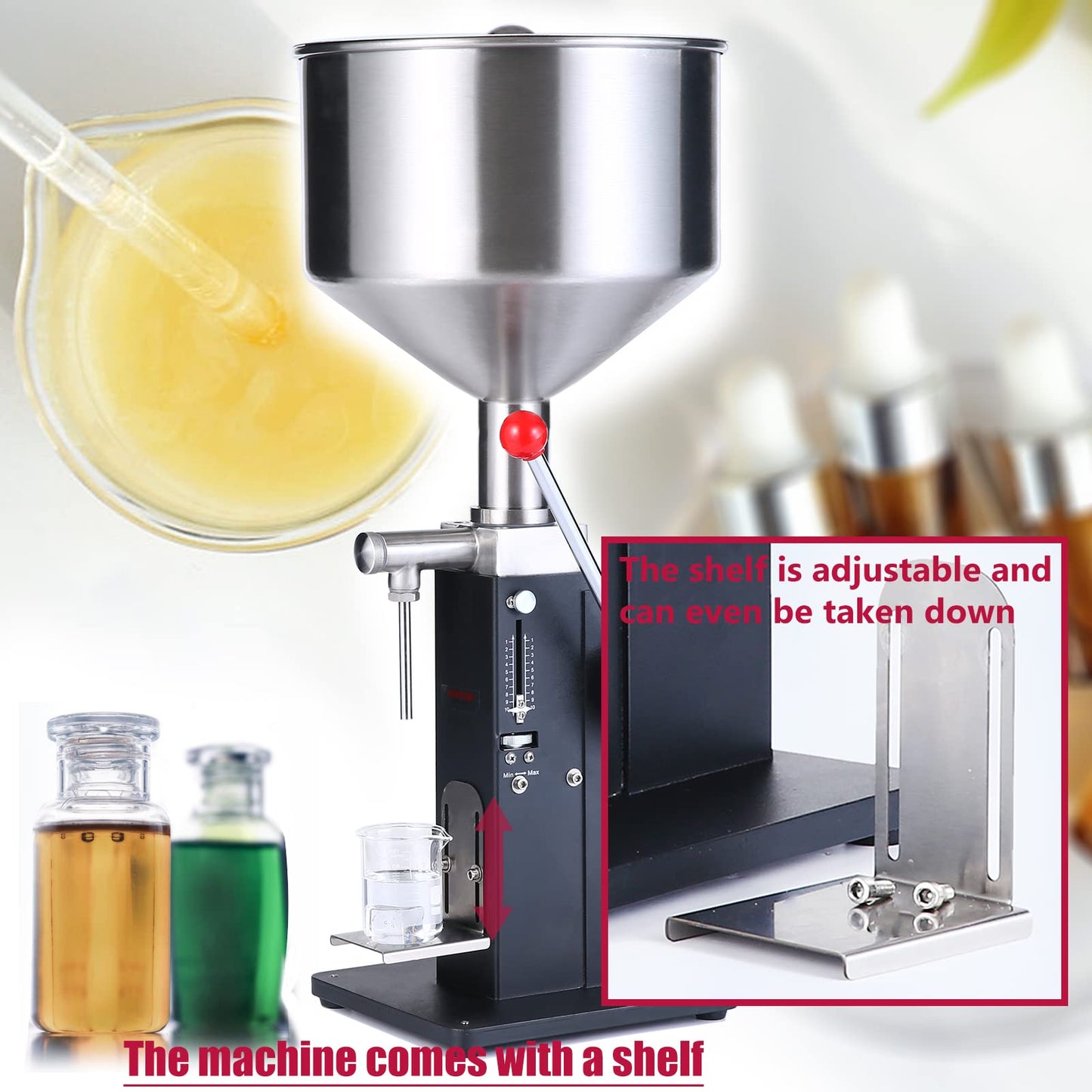 KIMTEM Liquid Filling Machine,Bottle filling Machine, A03 Pro 100ml Manual Filling machine For Liquid Paste Cosmetic Cream