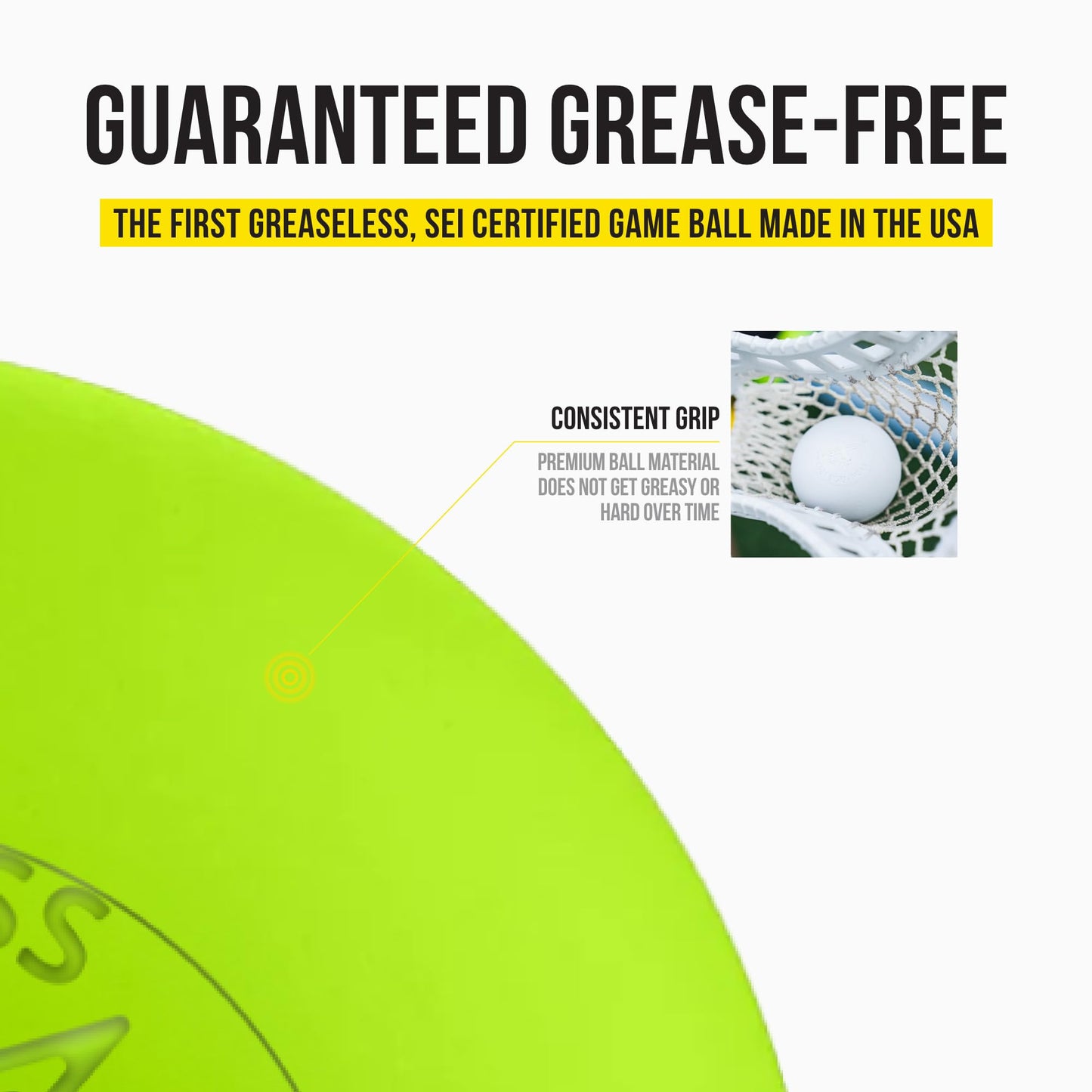 PEARL X Greaseless Lacrosse Balls by Guardian Innovations, 10 Pack, Optic Yellow - Official Ball of the PLL, WLL, NCAA® Lacrosse Championships, and the MCLA