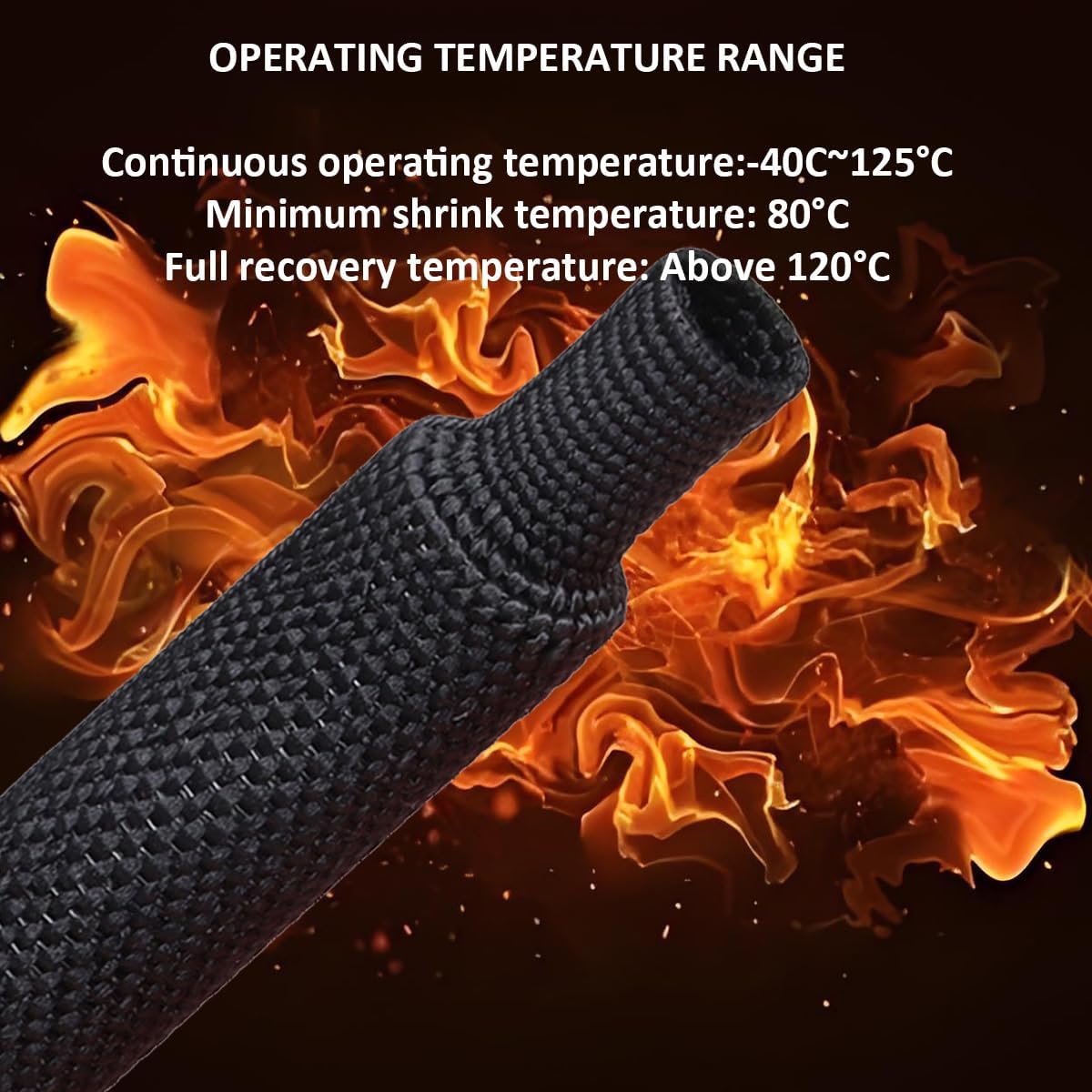 ROCKDIG 20 3/4 inch 2:1 FT Heat Shrinkable Braided Sleeving Heat Shrink Sleeve Abrasion Protection Flexibility Wiring