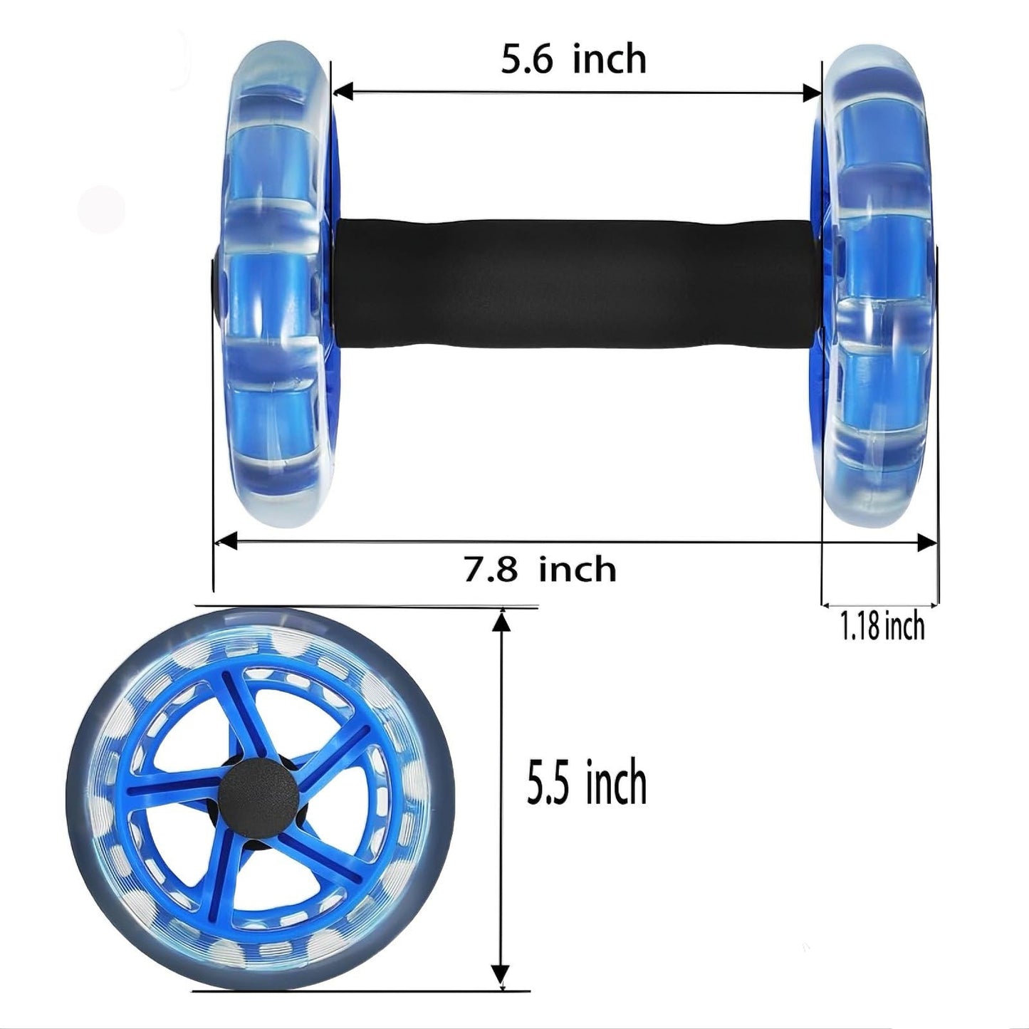 Exercise Roller Ab Exercise Abdominal Roller Wheel Dumbbell, Stable Abdominal Exercise Roller for Abs, Core Strength, Arms & Back, Portable Fitness Trainer for Men & Women