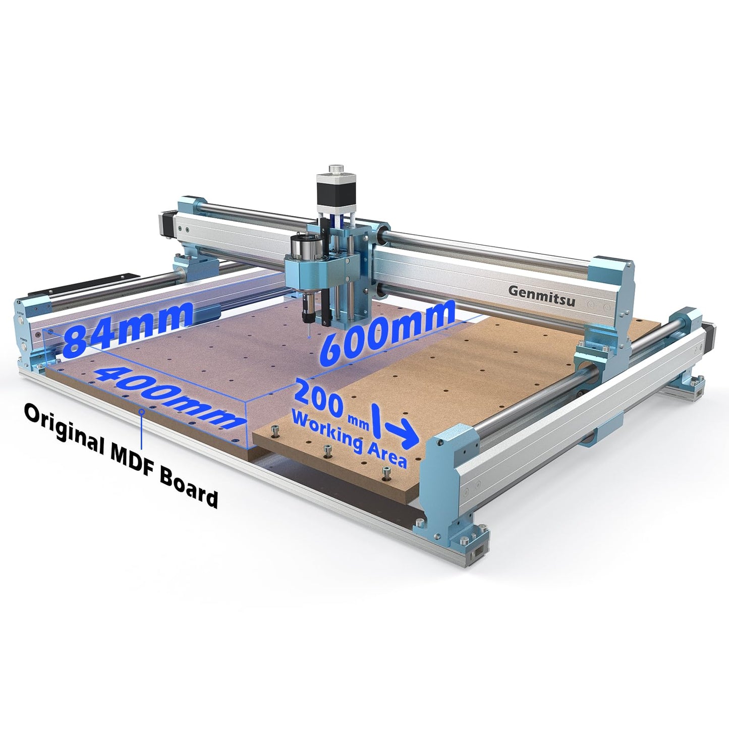 Genmitsu CNC Router Machine 4040-PRO + XZ-axis Extension Kit + Threaded Inserts 2040 MDF Spoilboard