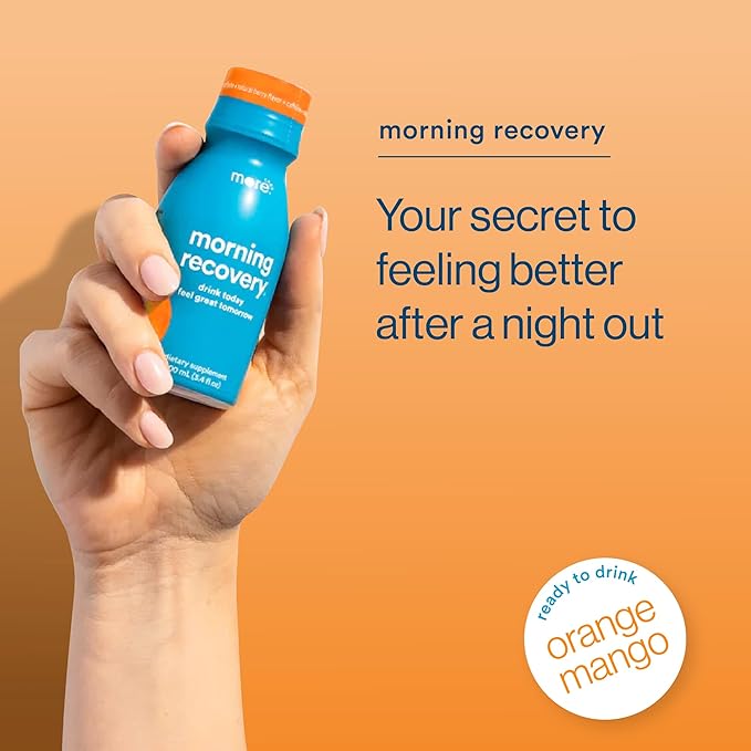 Morning Recovery Electrolyte, Milk Thistle Drink Proprietary Formulation to Hydrate While Drinking, Highly Soluble Liquid DHM, Non GMO, Vegan, Gluten-Free, Orange Mango, Pack of 12