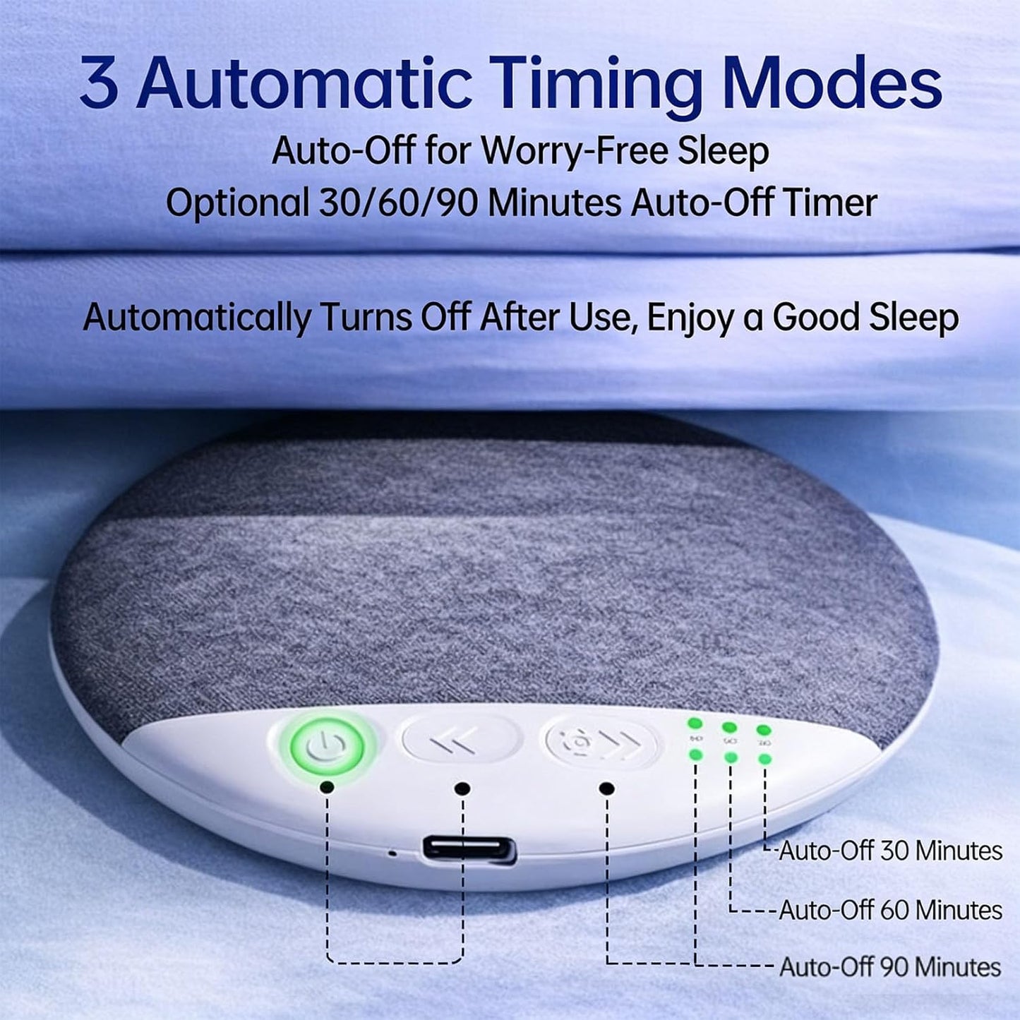 2026 New Pillow Speaker for Sleeping, Under Pillow Speakers for Sleeping Bluetooth with White Noise, Dual-Mode Bone