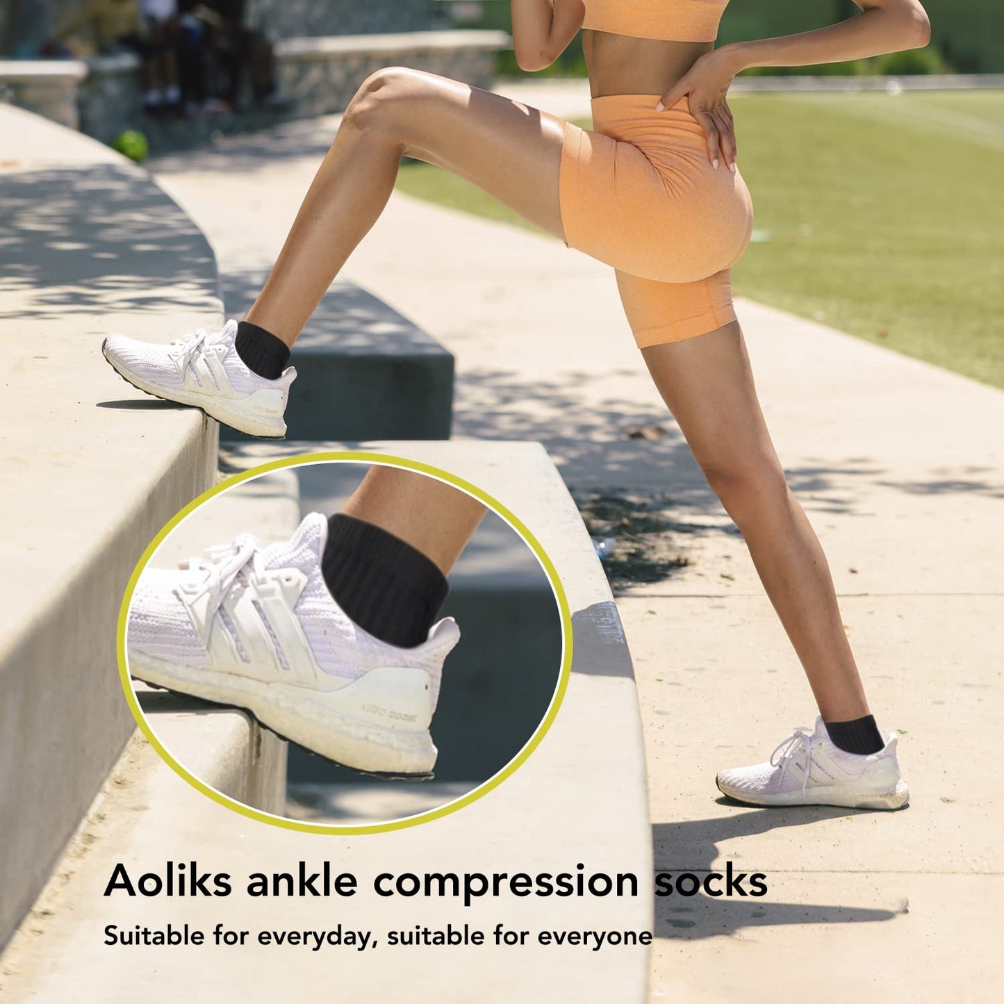 Aoliks Copper Ankle Compression Socks for Women & Men - Plantar Fasciitis Arch Support Running Socks for Athletic, Gifts for Runners