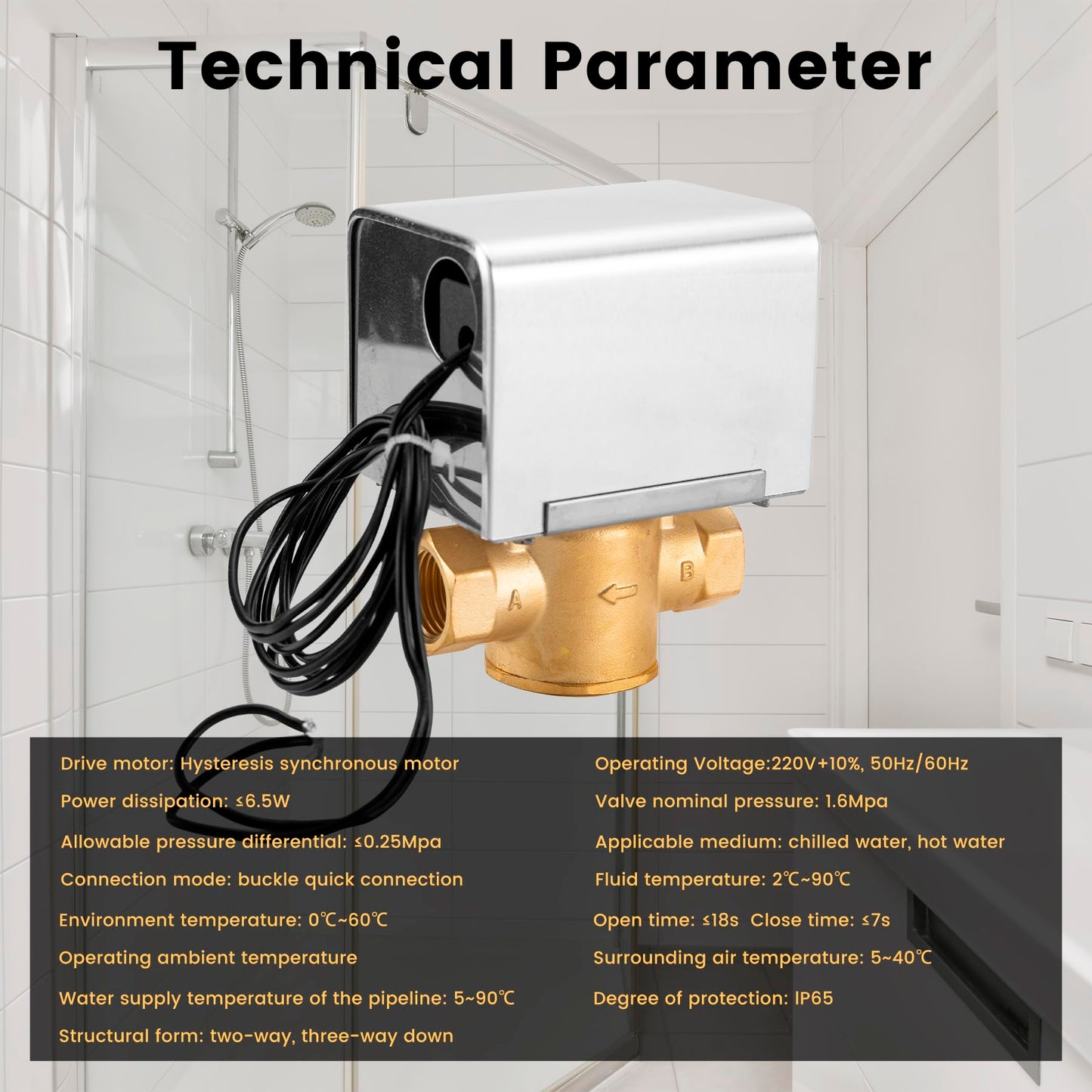Faucet Steam System Steam Generator Auto Drain and Generator Pan for Use with 240v Generators, Steam System Automatic Purge Drain with Motorized Ball Valve for model AD-240, 5GA-PAD-240