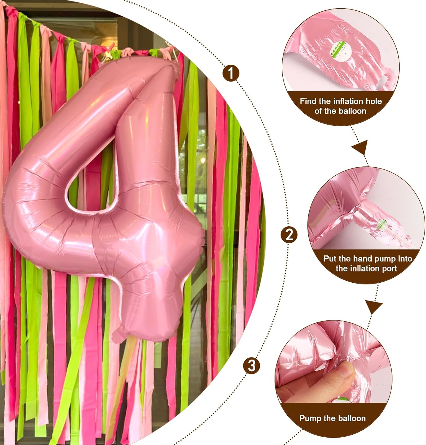 Number Balloons 40 Inch - Pearl Pink 24 Big Balloons for Happy Birthday & Wedding Party Decorations