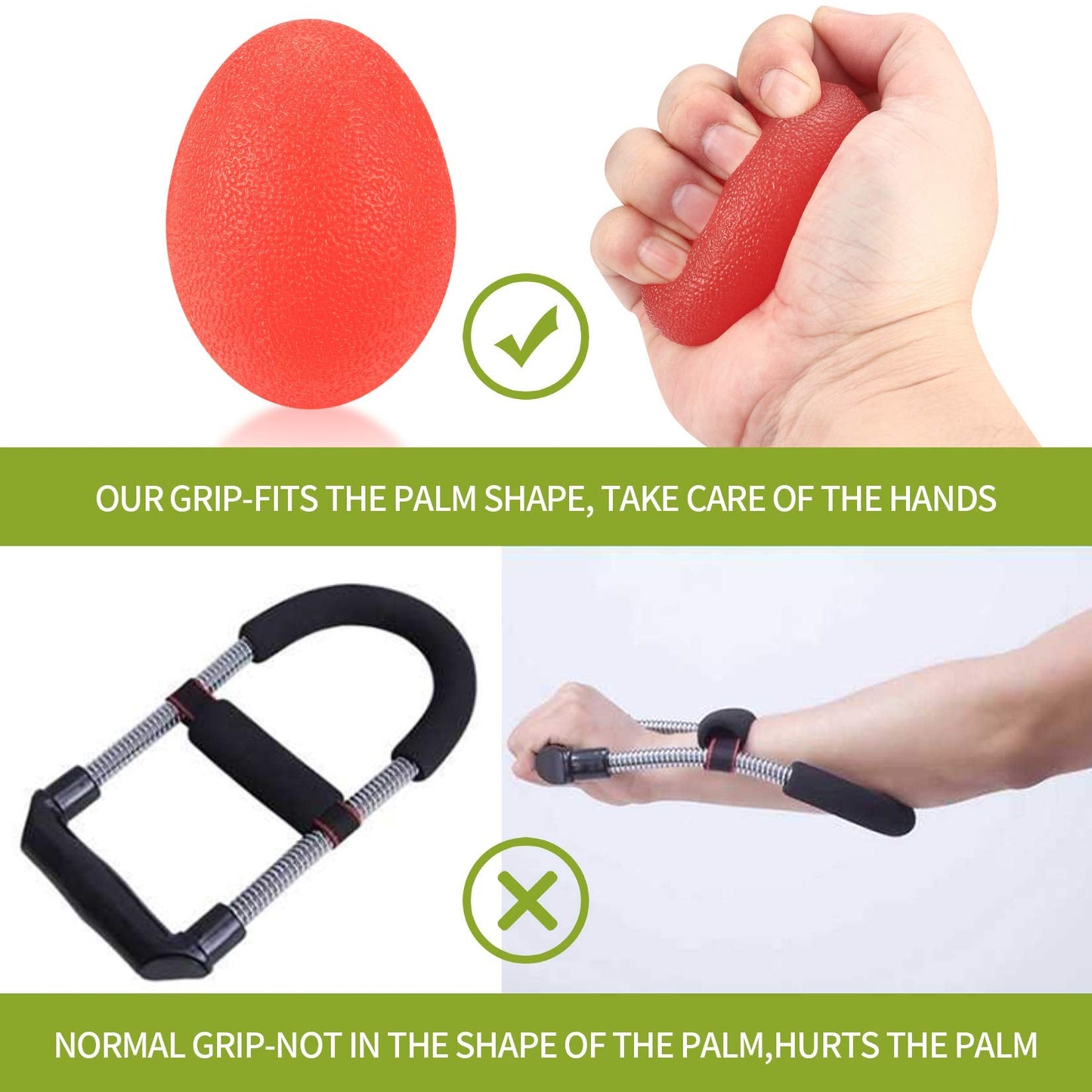 3 Pcs Hand Grip Strength Balls with 2 Pcs Finger Strengthener, Wrist Grip Strengthener Trainer, Stress Relief Balls Trainеr Hand Balls, Hand Exerciser Squeezer for Adults Hand Workout