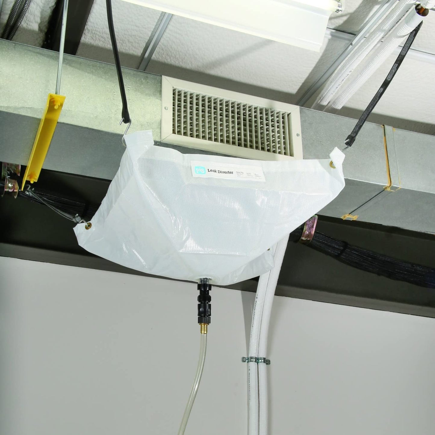PIG Quick Response Roof Leak Diverter Tarp Kit with Hanging Straps - 30" x 30" - PMB30587-WHS