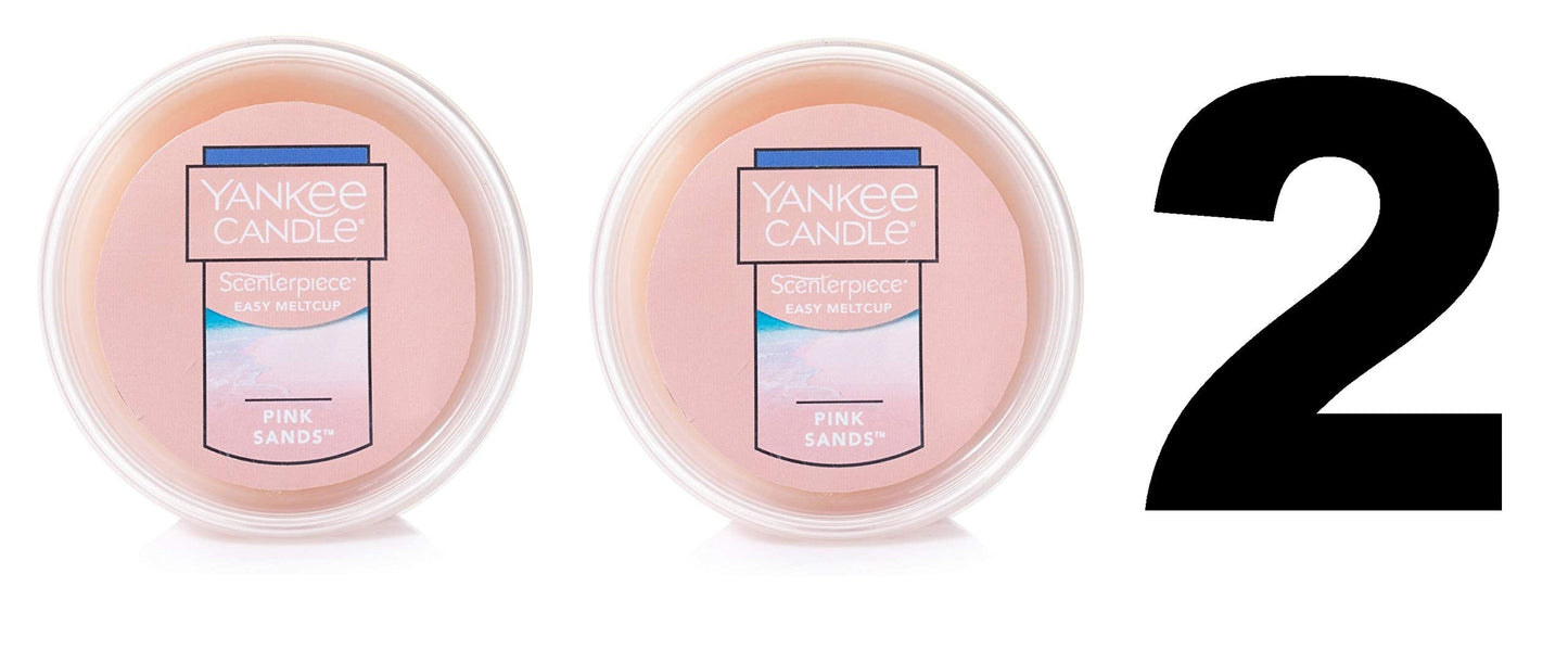 Yankee Candle 2 Units of Pink Sands Scenterpiece Easy Meltcup Wax Melt Cup (NET WT 2.2 OZ | 61g Each)