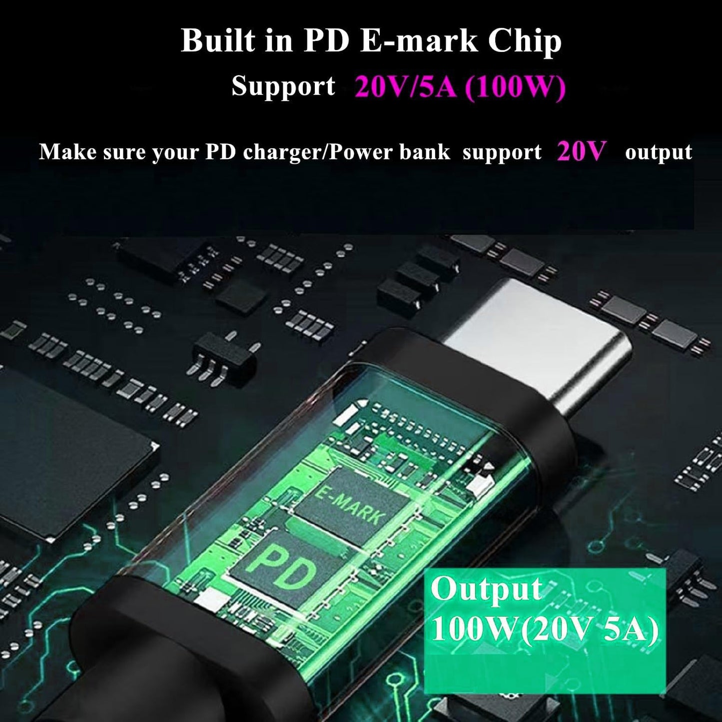 10ft 20V 5.5 2.1mm 100W USB C to DC Power Cable Adapter for Starlink Mini Accessories Input Type C Male to DC x Female