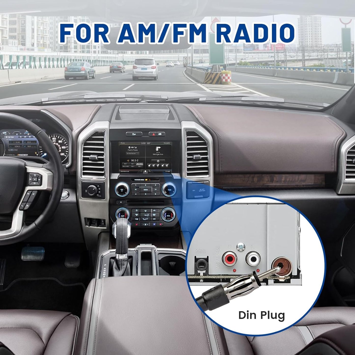 Anina 16 Inch 16" AM/FM Universal Top/Side Mount Antenna for Vehicle Truck Boat ATV UTV RV Motorcycle, Car Radio Aerial