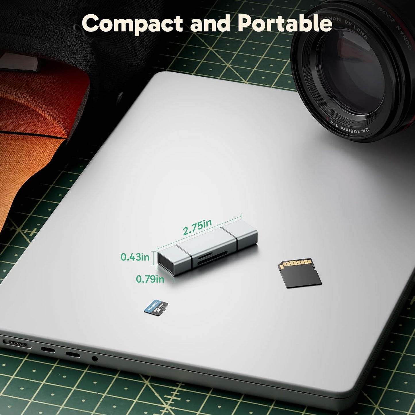 AKASO 3.0 SD Card Reader - USB Type C to Micro SD Card Adapter, Memory Card Reader for SD/Micro SD/SDHC/SDXC Card