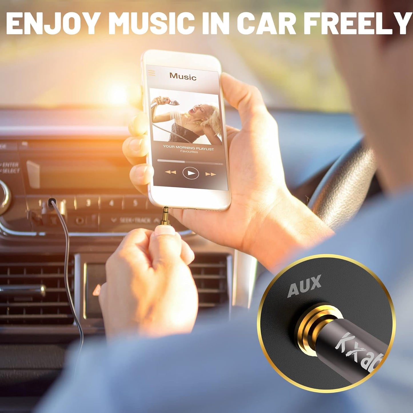 3.5mm 35 5 Kxable Aux Cable Feet, Long Male to Male Auxiliary Audio Cord, Preminun Gold Plated Compatible
