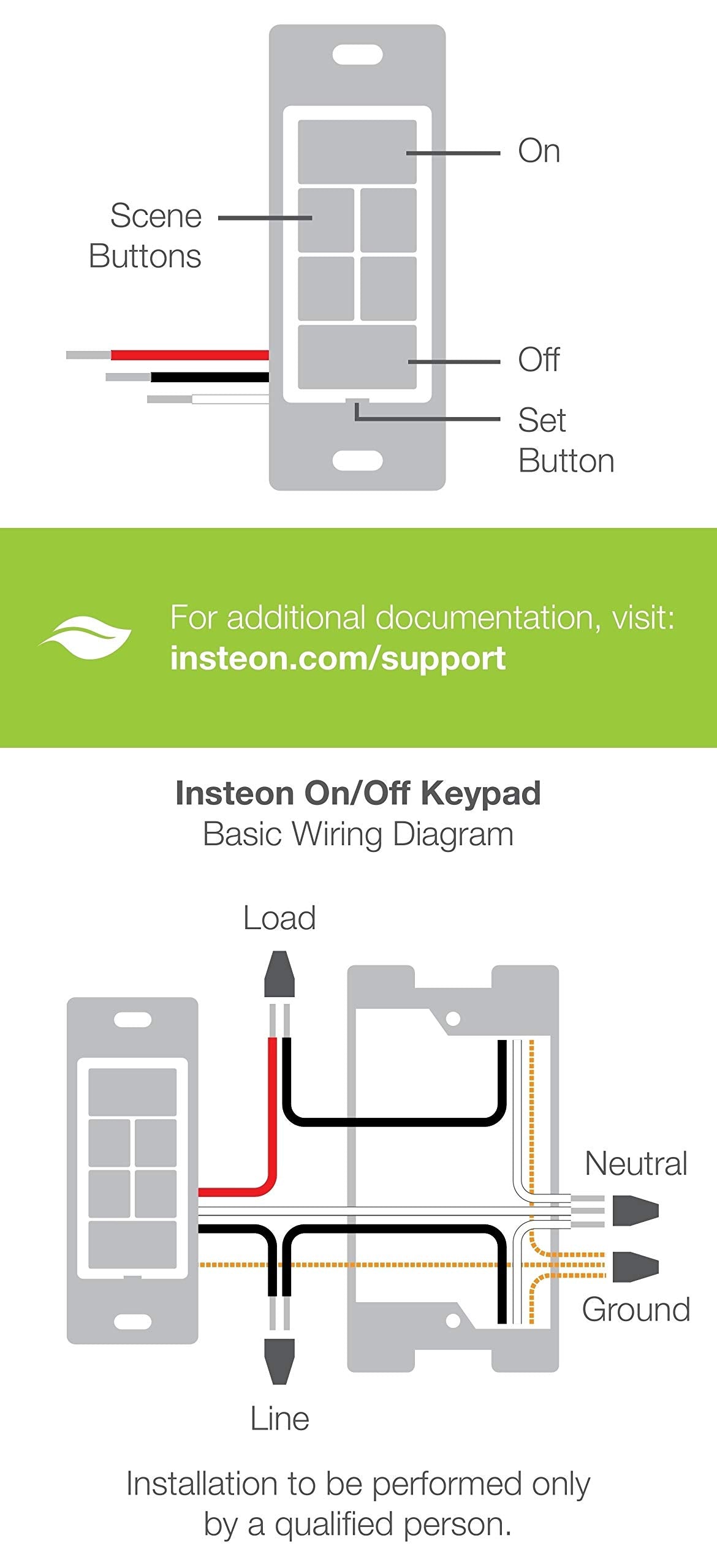Insteon Smart Light Switch Smart Keypad, in-Wall 6-Button On/Off Scene Controller, Connect Up to 5 Devices, 150W LED Capacity, Works with Alexa & Google Assistant, Hub Required - 2487S