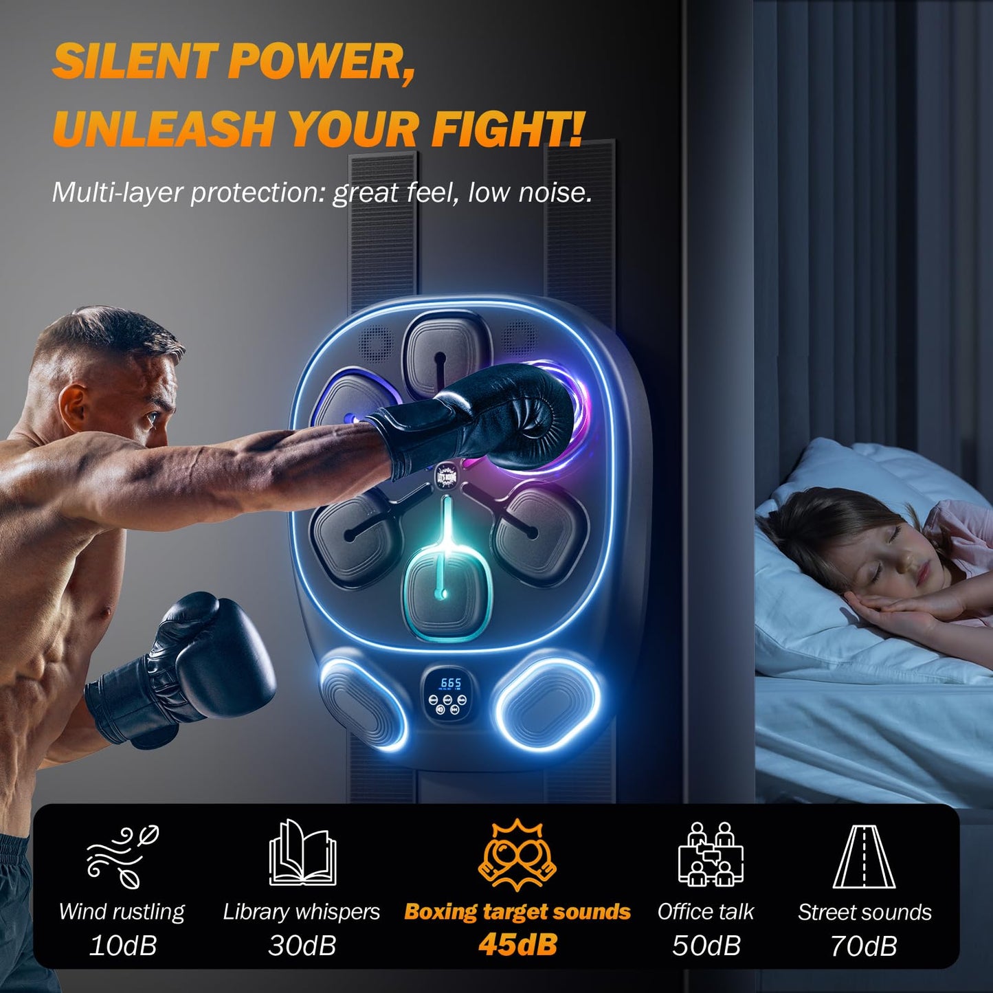 FIAMEARMOR 2026 Music Boxing Training Machine for Adults Fitness Equipment Durable Dummy Punching Bag Boxing Machine - Large