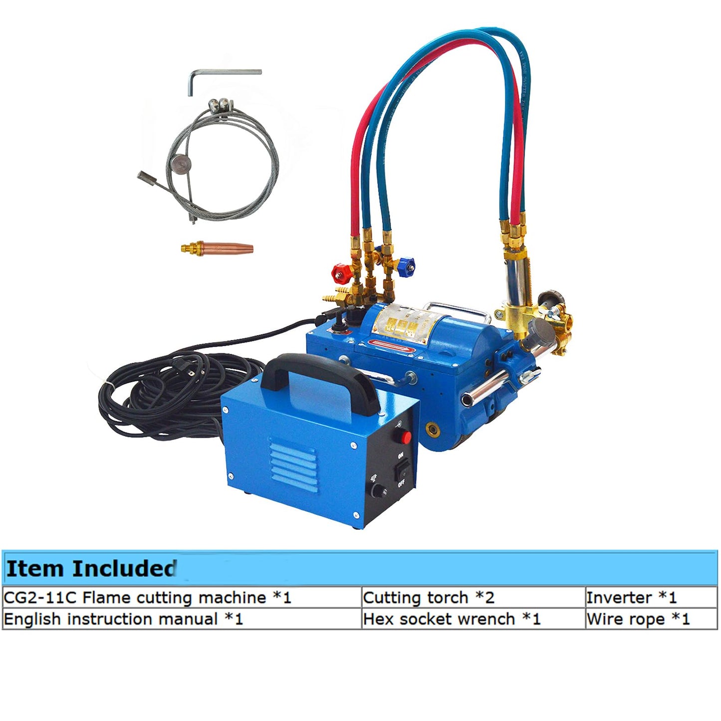 PreAsion Electromagnetic Gas Pipe Cutting Machine Torch Burner Beveler 110V CG2-11C Pipeline Gas Cutting Machine Cutting Tube Thickness 0.2’-4’