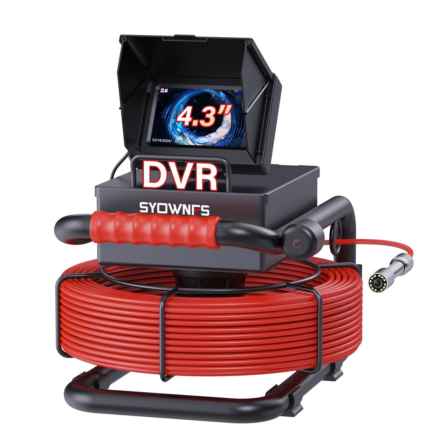Sewer Camera 100ft/30m 4.3" Pipe Inspection Camera with 16G DVR IP68 Waterproof Borescope w/LED Lights,Industrial Drain Endoscope for Home Wall Duct Drain Pipe Plumbing (101FT/30M)