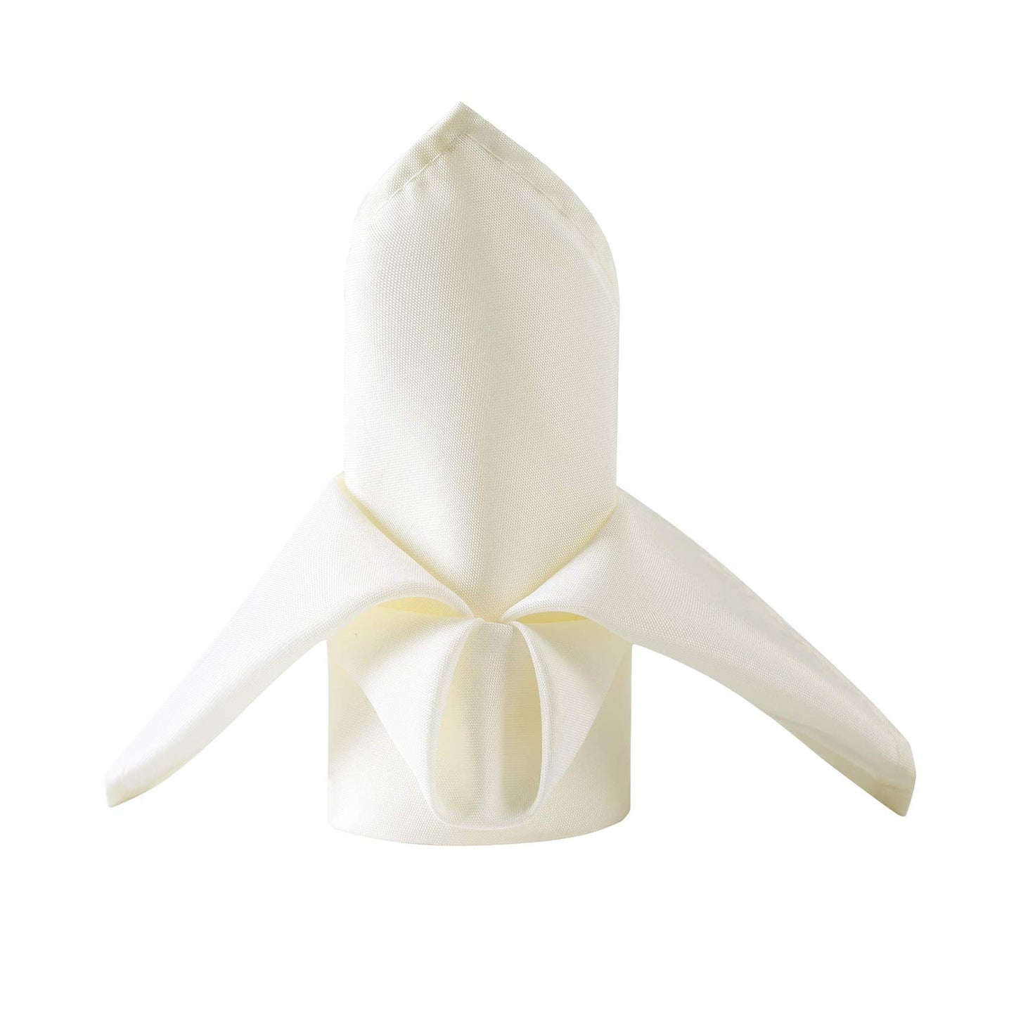 Bailarina Cloth Napkins Set of 120,17x17 inches Dinner Napkins Cloth Washable,Polyester Square Table Cloth Napkin Bulk with Hemmed Edges Ideal for Banquets, Parties and Weddings-Ivory