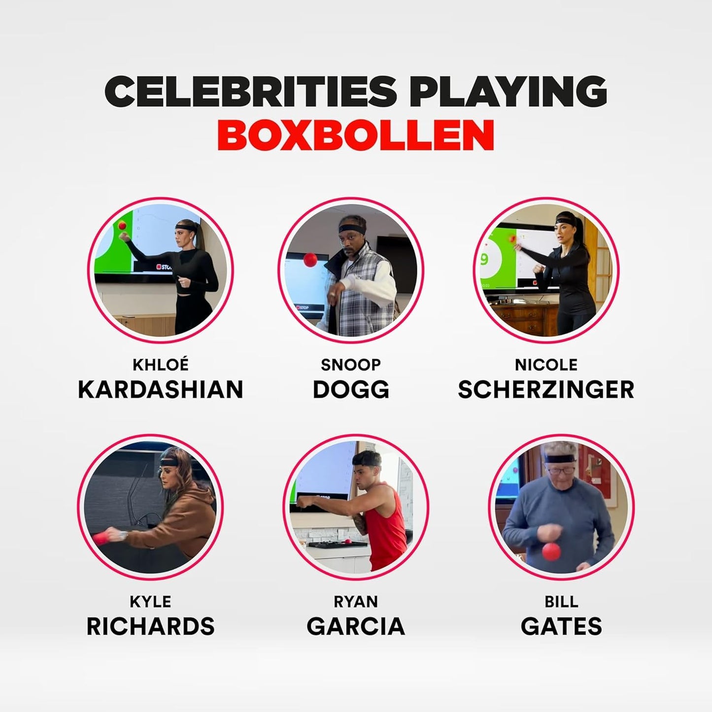 Boxbollen® Boxing Reflex Ball - Celebrity-Endorsed Home Workout Game - App-Connected Punch Counter - Hand Eye Coordination Training Ball - Christmas Gift for Boxers, All Ages - Stocking Stuffer Black