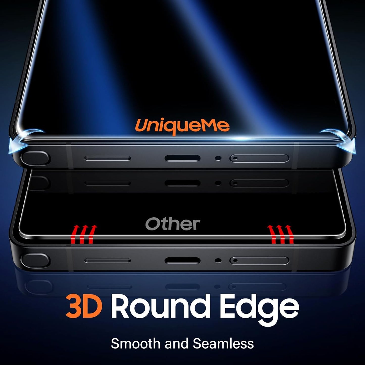 2 Pack S25 S25 Glass,3D UniqueMe for Samsung Galaxy Ultra Privacy Screen Protector - [Fingerprint Unlocking] Easy