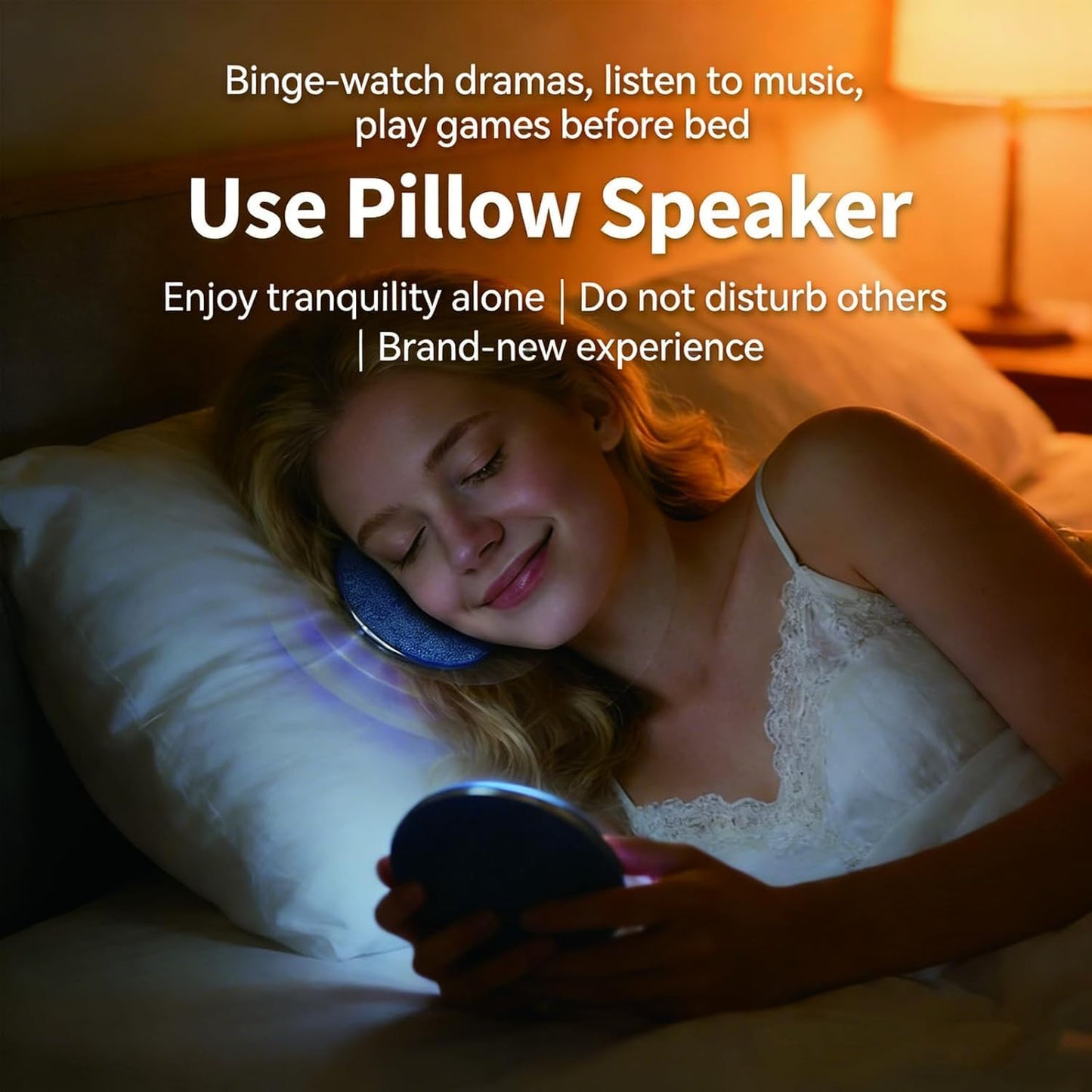 (Gray,2pc) Sleep Pillow Speaker, Bluetooth Pillow Speaker for Sleeping with White Noise Timer Wireless Sleep Aid