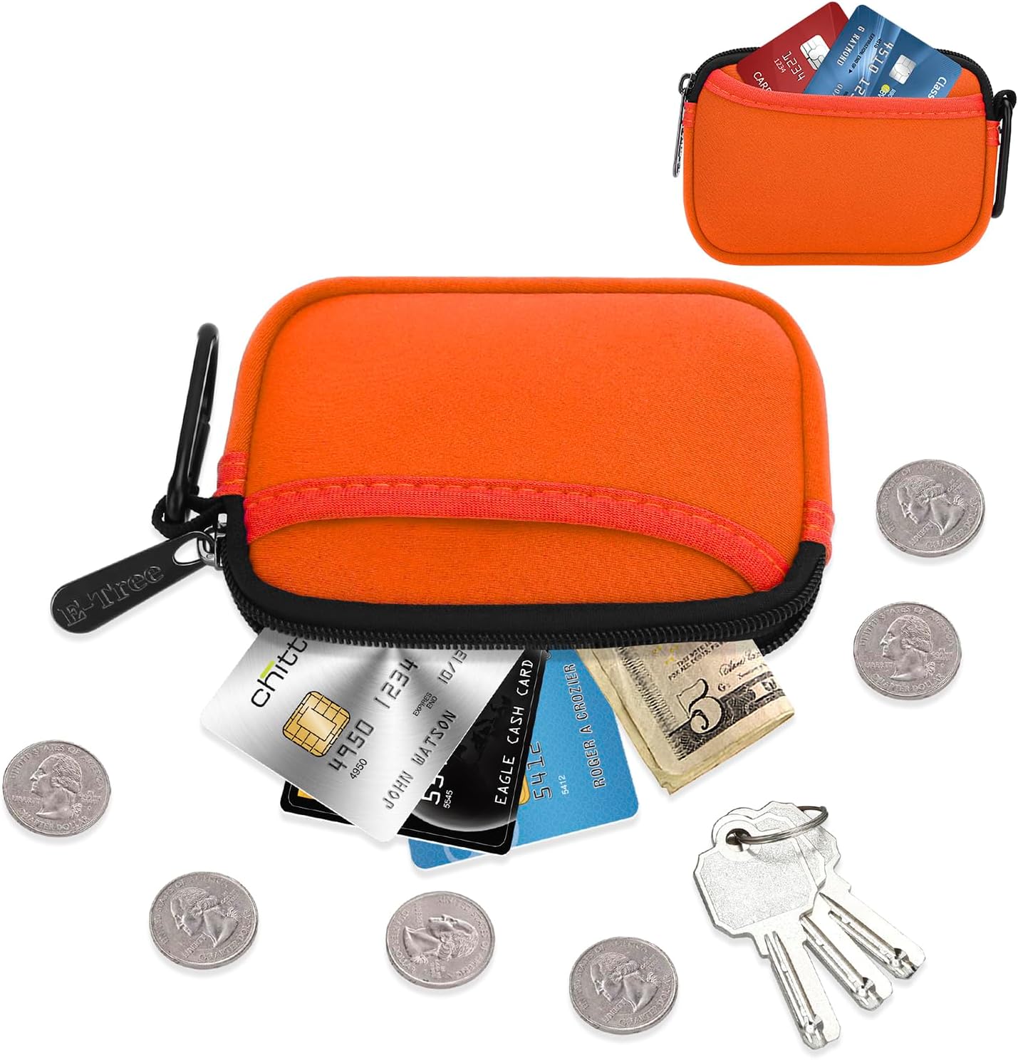 E-Tree Mini Neoprene Pouch Case for Phone Charger Airpods Cables Earphones MagSafe Power Adapter Keys Keychain Small