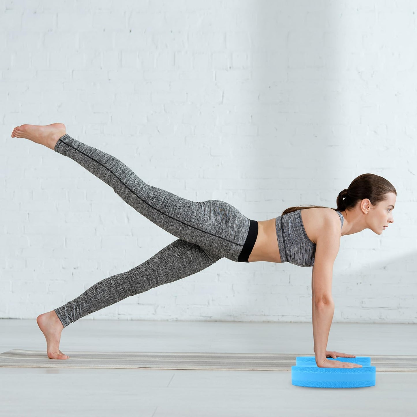 QWORK Stability Trainer Pad - Blue Foam Balance Exercise Cushion for Yoga, Pilates and Fitness - Improves Balance & Ankle Strength
