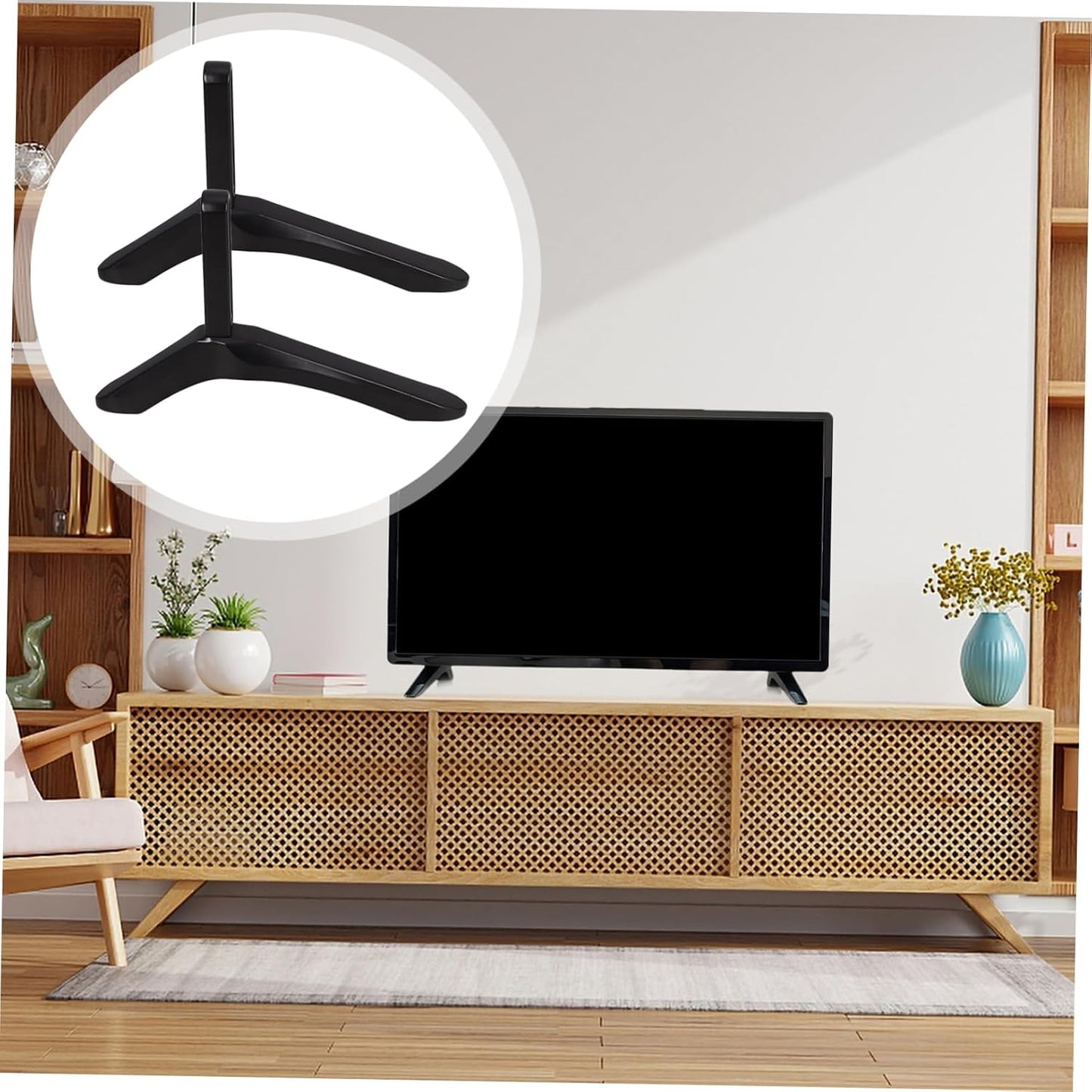 SOLUSTRE Portable TV Stand - Easy Installation with Hidden Viewing Frame