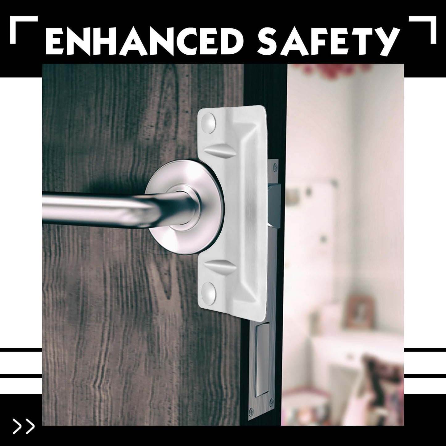 Landhoow 2 Pcs 3 x 7'' Door Latch Guard Plate Cover Stainless Steel Door Security Strike Latch Protector, Against Forced Entry Easy to Install for Home and Commercial (Reinforcement Ribs Style,Silver)