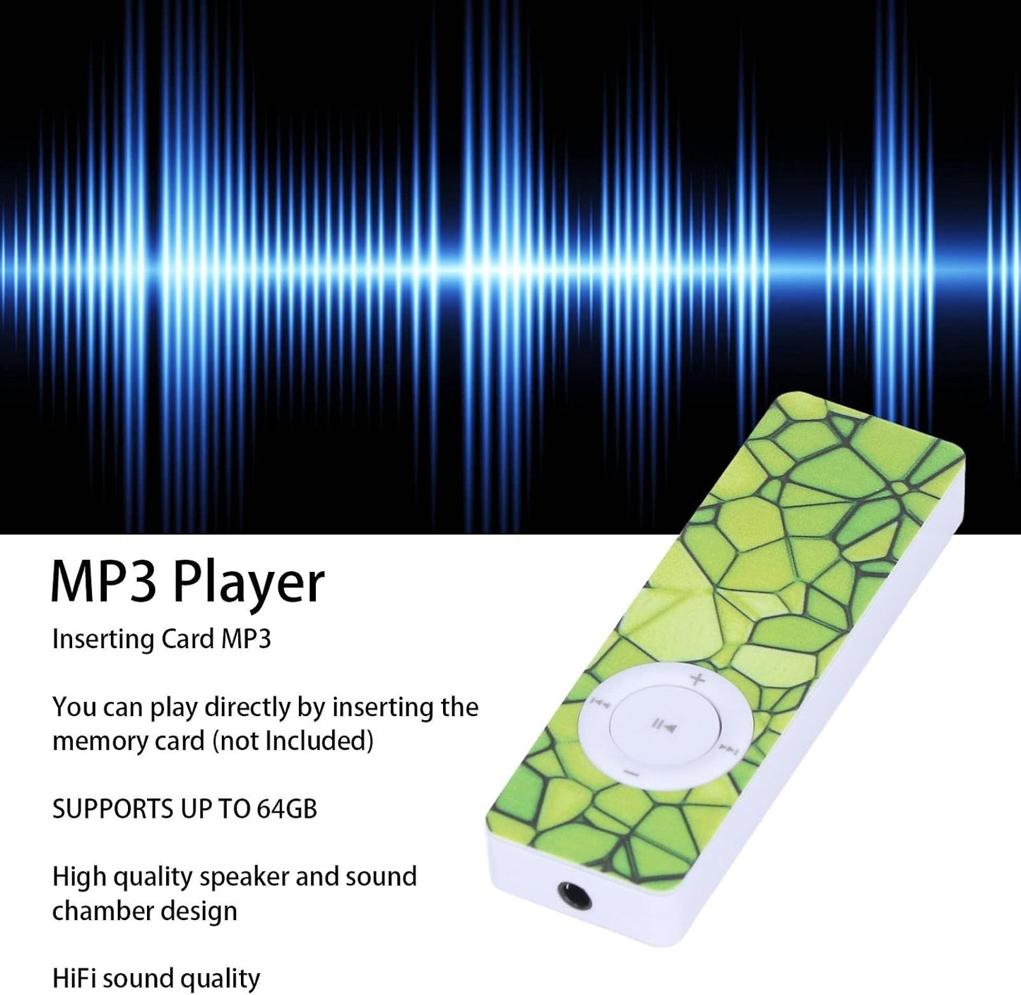 ASHATA MP3 MP3 64GB Player,Portable Digital Lossless Music Player for Kids,Portable Digital Music Player,Supports up