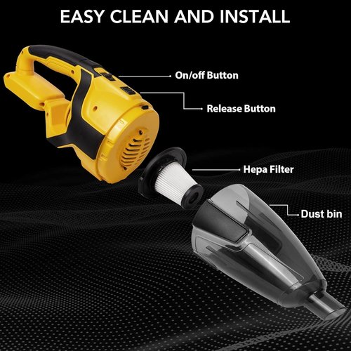 MORCLIN 120W Cordless Handheld Vacuum Cleaner Compatible with DeWalt 20v Max Battery (Tool Only) Portable for Hard Floor Carpet Car Pet Hair Cleaning