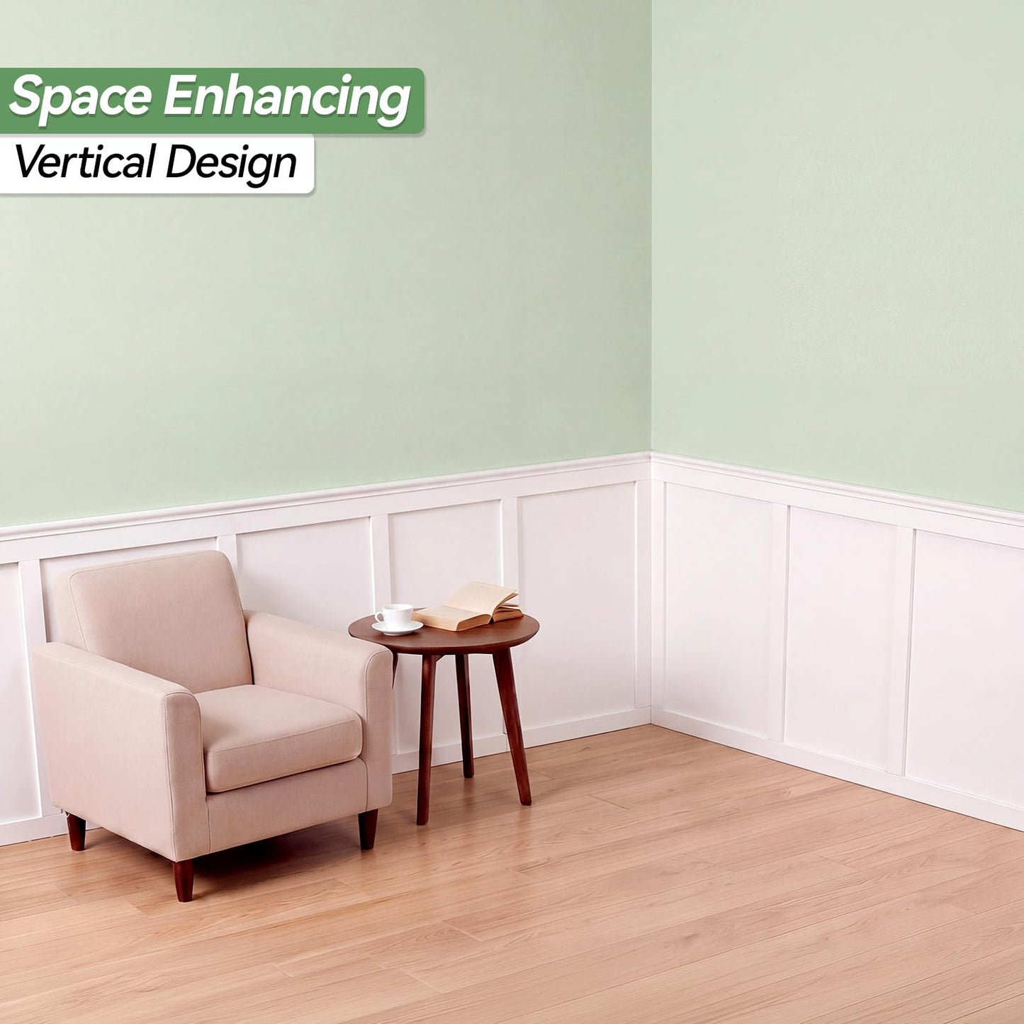 Maasechs 24 Pcs Mdf Board and Batten Wall Panel Kits, 160'' L x 47'' W Premade Wainscoting Panels Decorative Wall Molding Trim Slats Paintable Accent Kit for DIY Kitchen Home Bedroom Living Room Decor