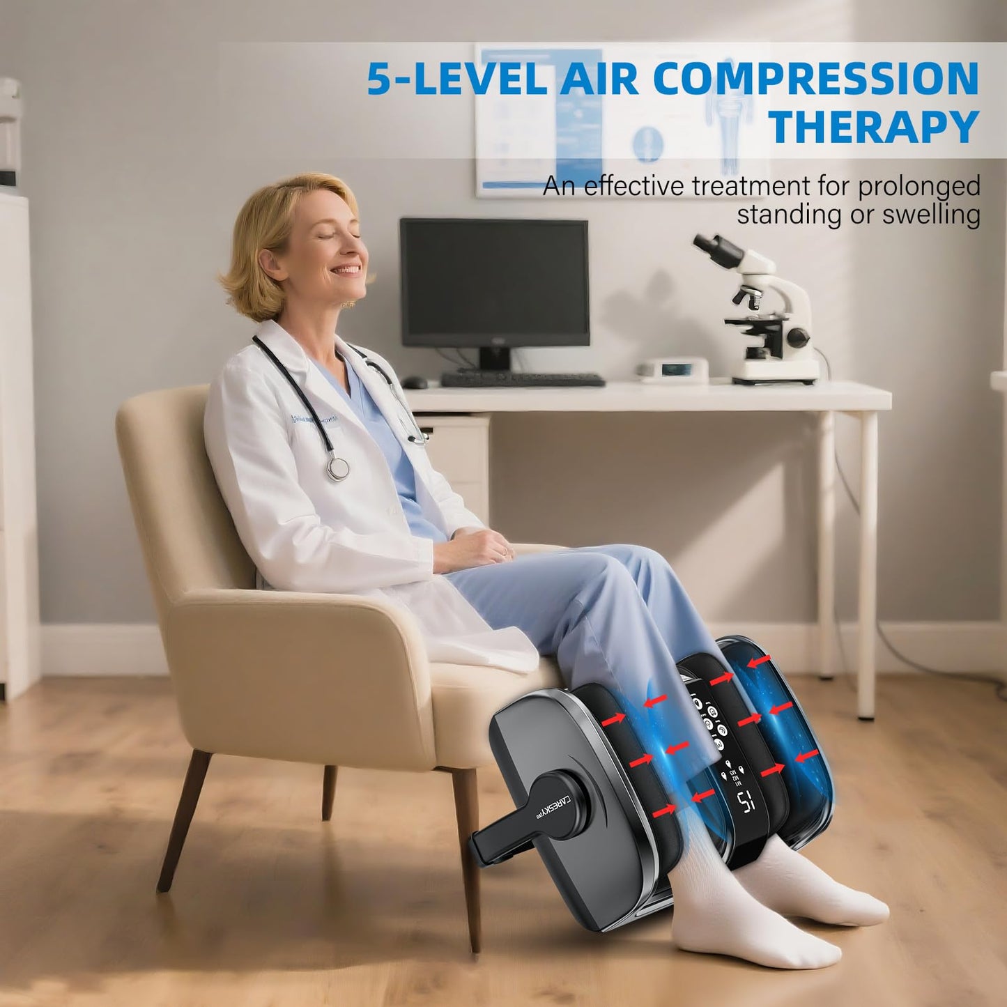 CARESKYpro HSA Eligible FSA Shiatsu Foot Massager with Heat for Neuropathy and Pain Relief, 3 Heat Therapy, 5 Intensity Deep Kneading, Rolling for Calf-Feet-Arm Relaxation, Plantar Fasciitis