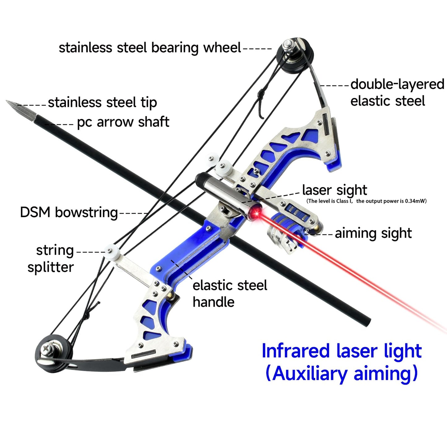 Archery Bow Set Laser Compound Bow Stainless Steel Training Bow Outdoor Sports Hunting Cool Stuff Professional Competition