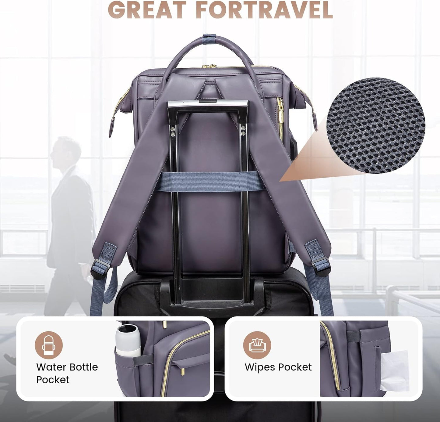 Backpack 15.6 inch,Travel Backpack Backpack Backpack LOVEVOOK Leather Laptop for Women Purse Nurse Teacher Computer