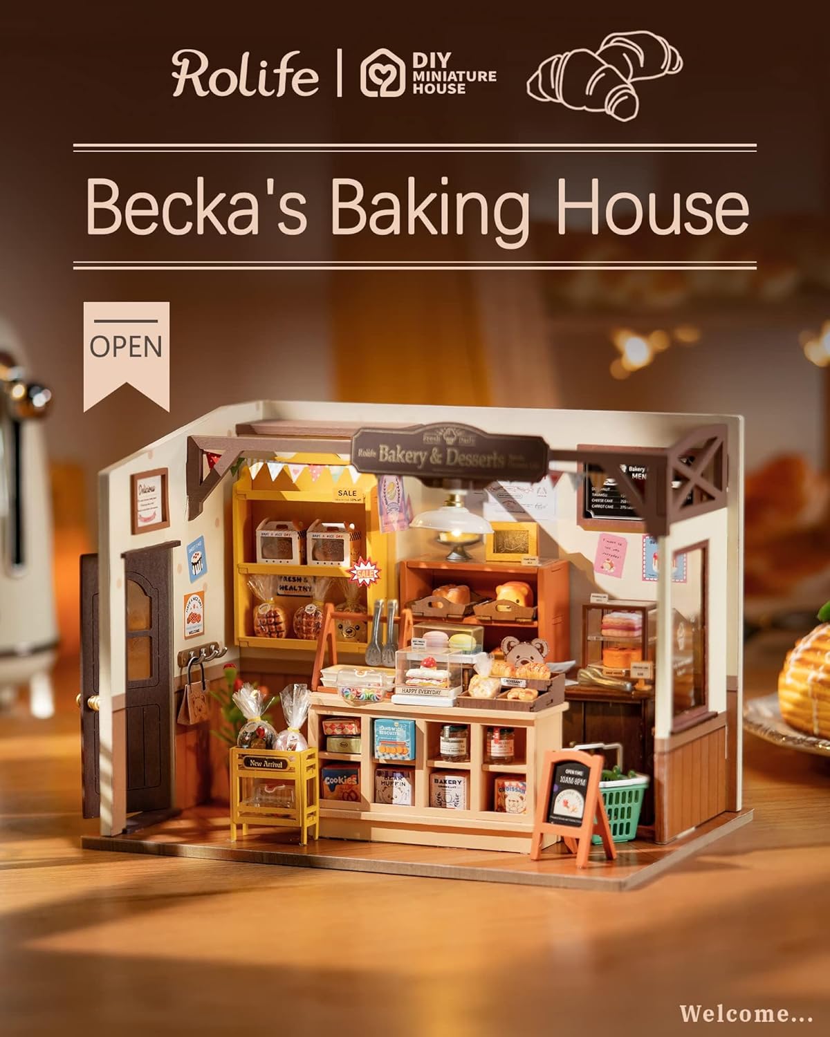 Rolife Miniature House Kit | 1:20 DIY Dollhouse with LED Lights | Perfect Craft for Adults & Beginners