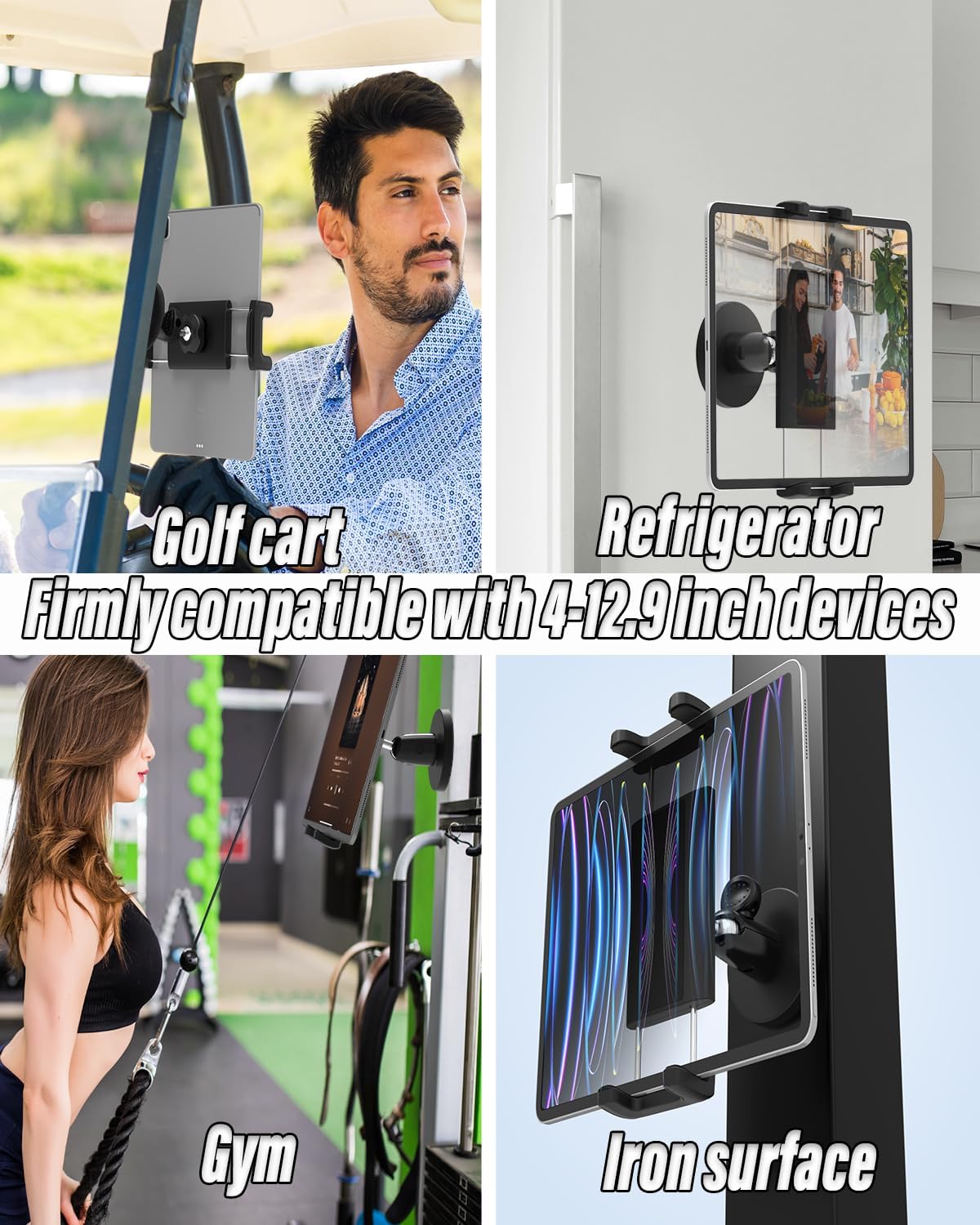 Charchendo 17 16 15 14 13 12 4-7" Magnetic Portable Metal Phone Mount for Tractor [Powerful Magnet], Phone Holder