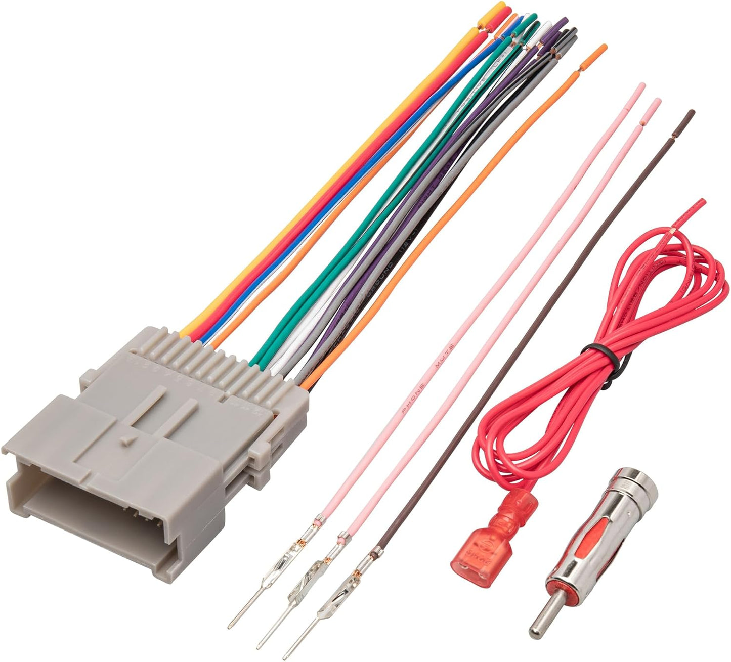 2002-2008 RED WOLF Car Radio Wiring Harness w/Antenna Adapter Compatible with GM Chevy Silverado Impala GMC Sierra