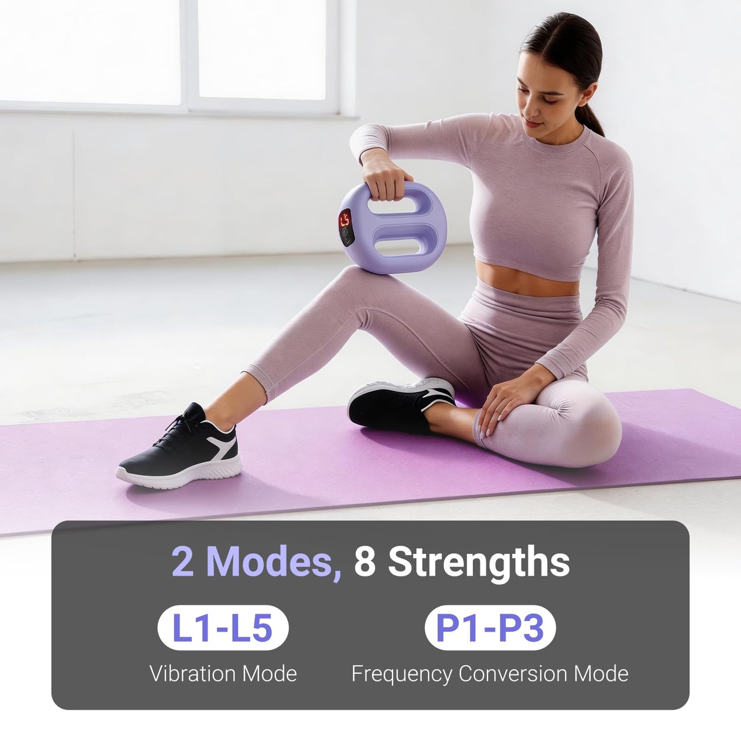 BoxactionsS Vibration Plate for Lymphatic Drainage & Weight Loss - Portable Cordless Handheld Massager with 8 Levels, Mini Full-Body Fascia Ring with Belt - Gift for Women (Purple)