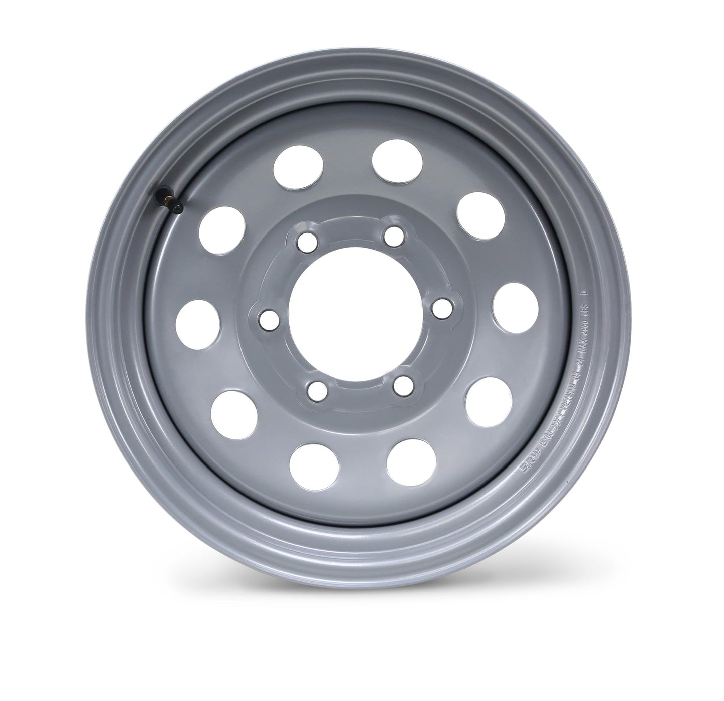 ROCKMAN Trailer Tire Wheel Assembly ST225/75R15 10-Ply E 117M 6 Lug on 5.5" PCD Silver Mod Rim,SET 2