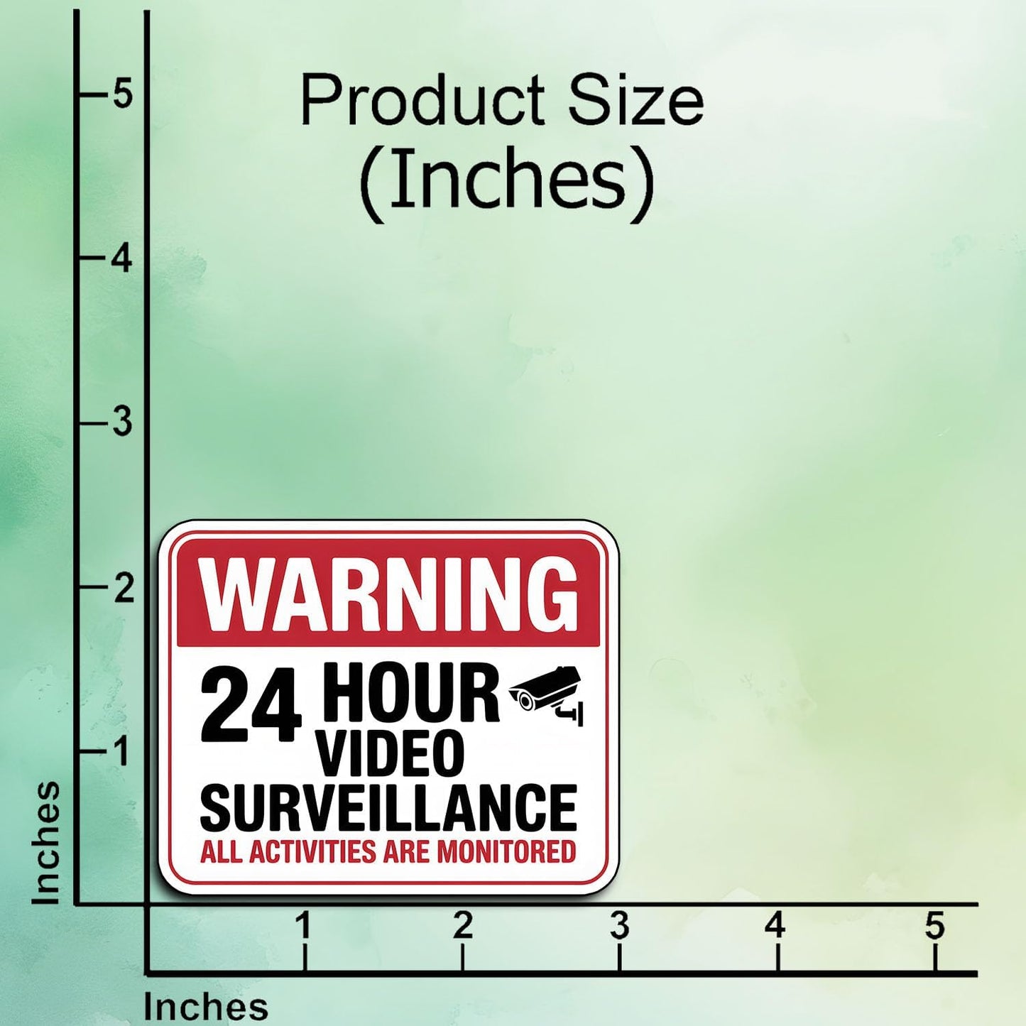 (3Pcs) 24 Pack 3x2.4 Hour Video Surveillance Warning Stickers Waterproof Security Camera Decal Vinyl Sign for Door