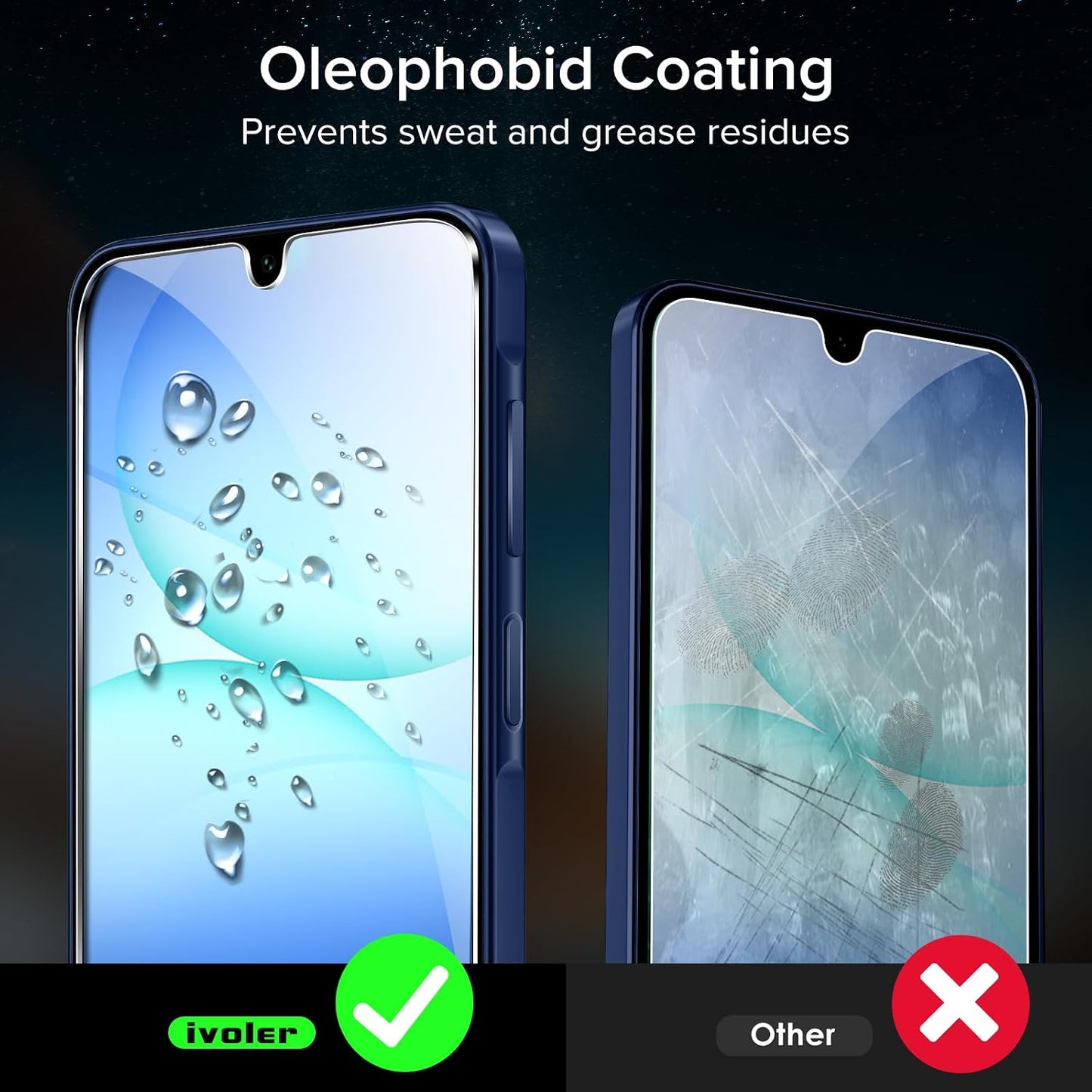 A17 5G/Galaxy A16 5G, 6.7-inch, 2-Pack ivoler Screen Protector for Samsung Galaxy Tempered Glass Film, Alignment Frame