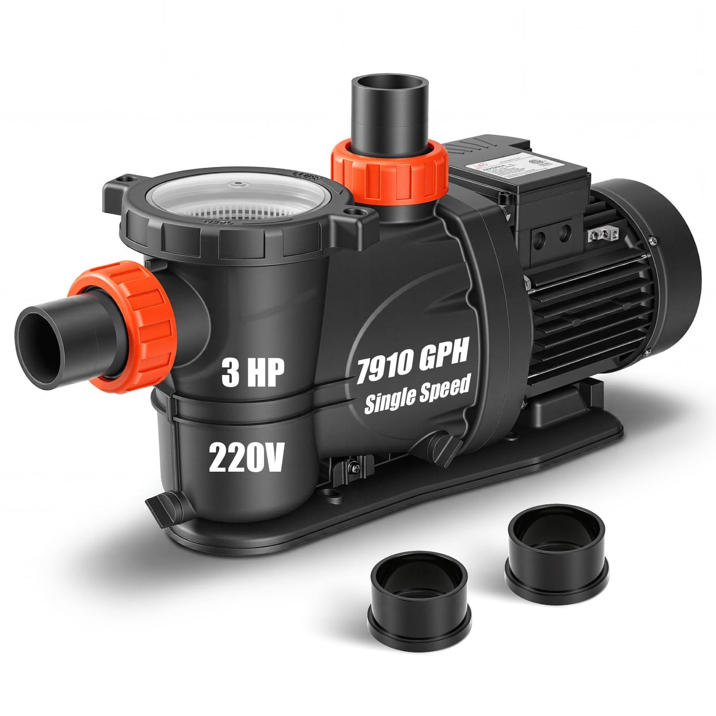 LEO In/Above Ground Pool Pump High Flow Powerful Self Priming Pool Pump,Light Red