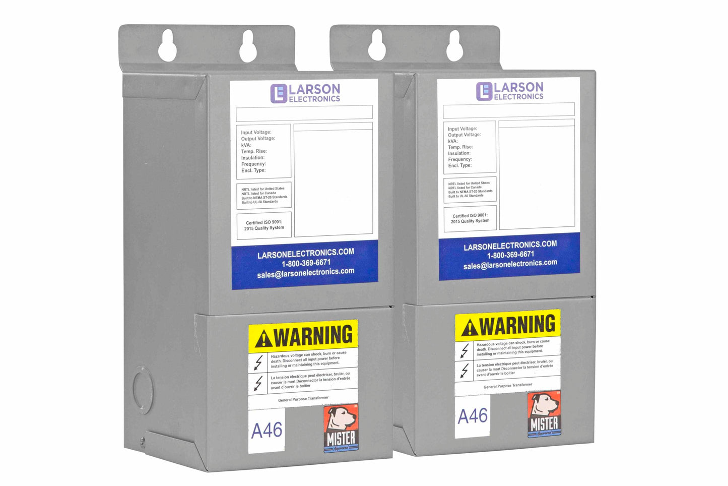 3 Phase Buck and Boost Transformer - 240V Primary - 208V Secondary - 26.6, 40 or 106.37 Amps on Secondary - 50/60Hz