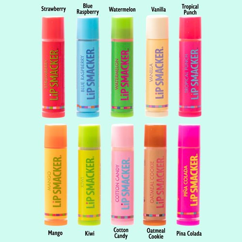 Lip Smacker Original Party Pack - 10 Hydrating Lip Balms in Classic Flavors - Cruelty-Free & Moisturizing